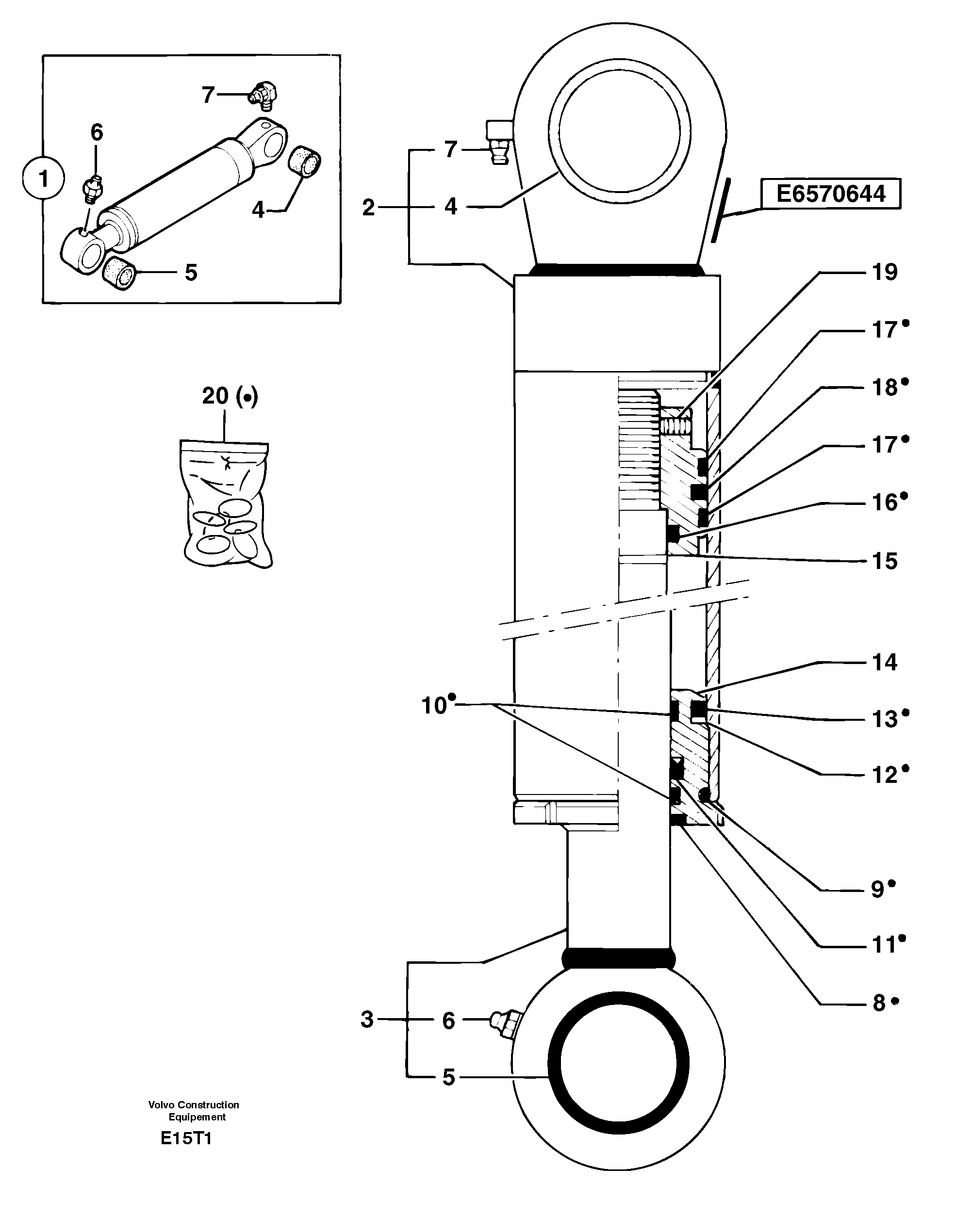 Bucket cylinder — volvo parts diagram