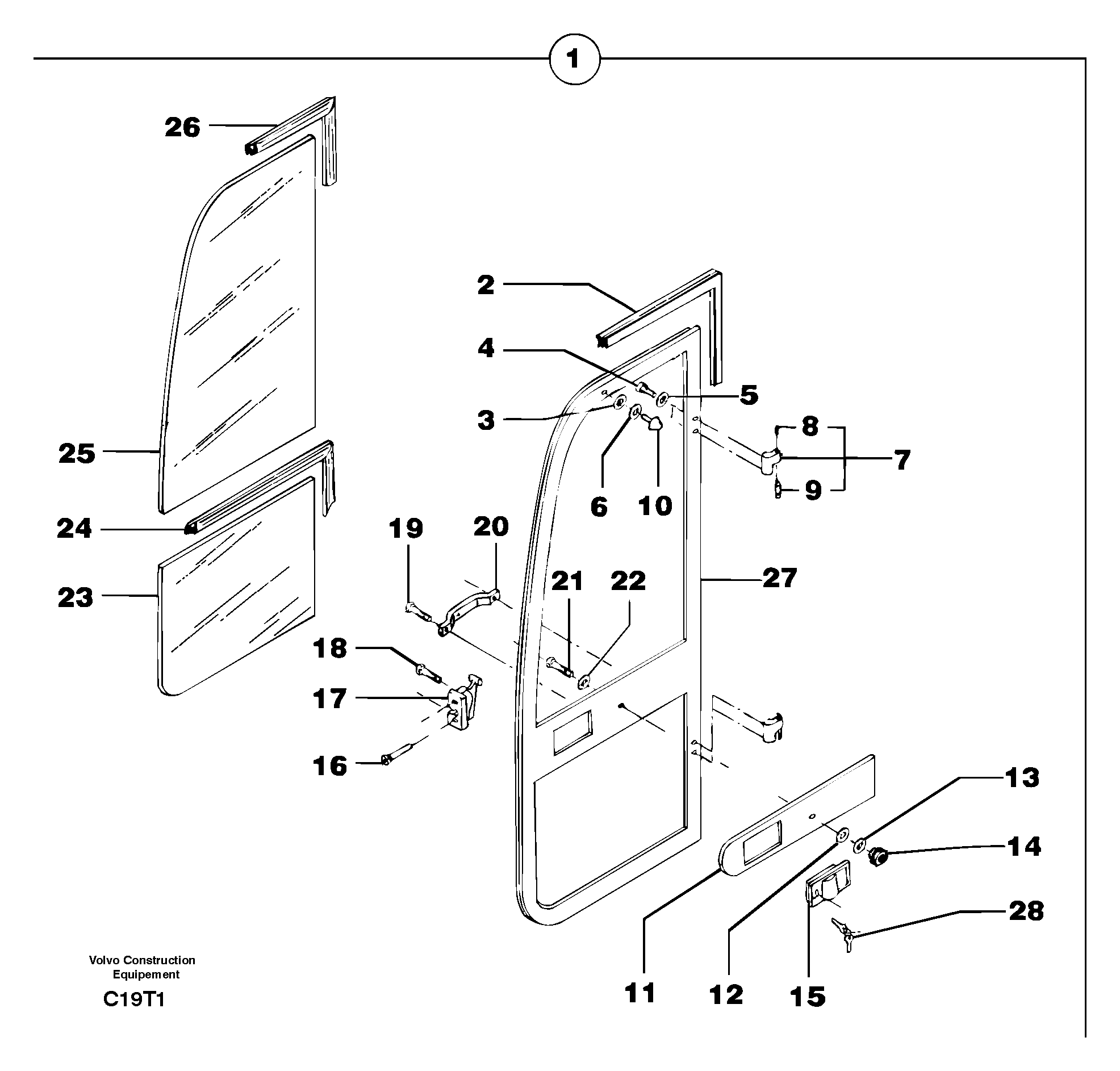 Cab : door — volvo parts diagram
