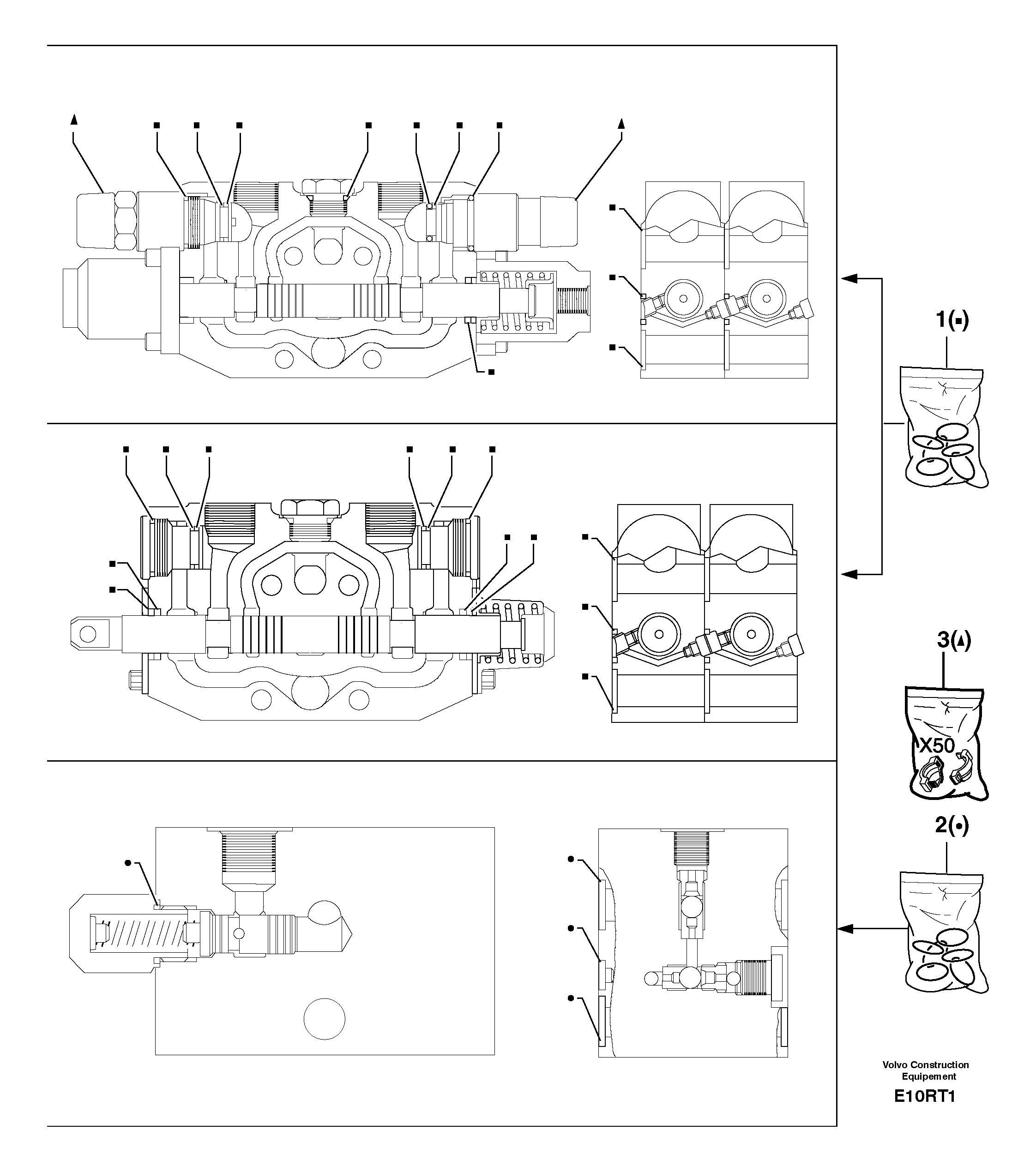 Control valve : seal (kit) for complete element — volvo parts diagram