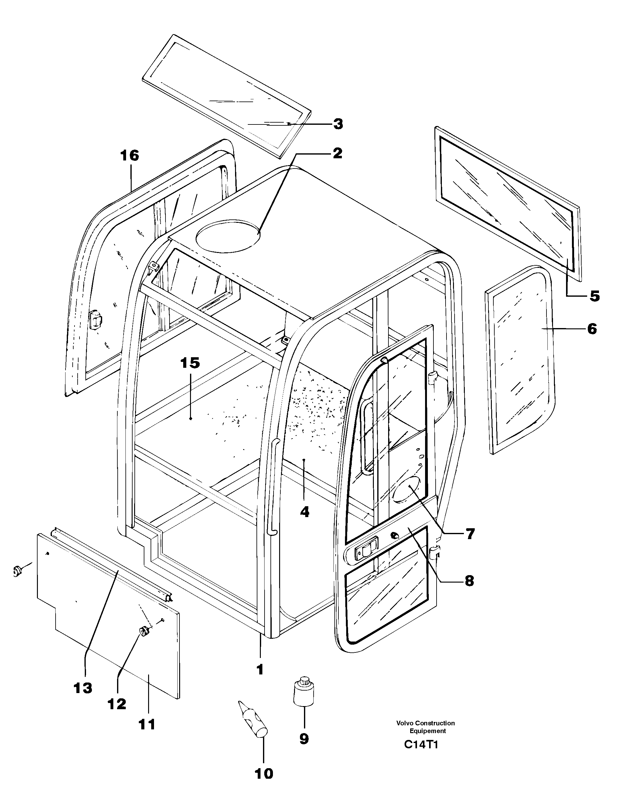 Cab : glass — volvo parts diagram