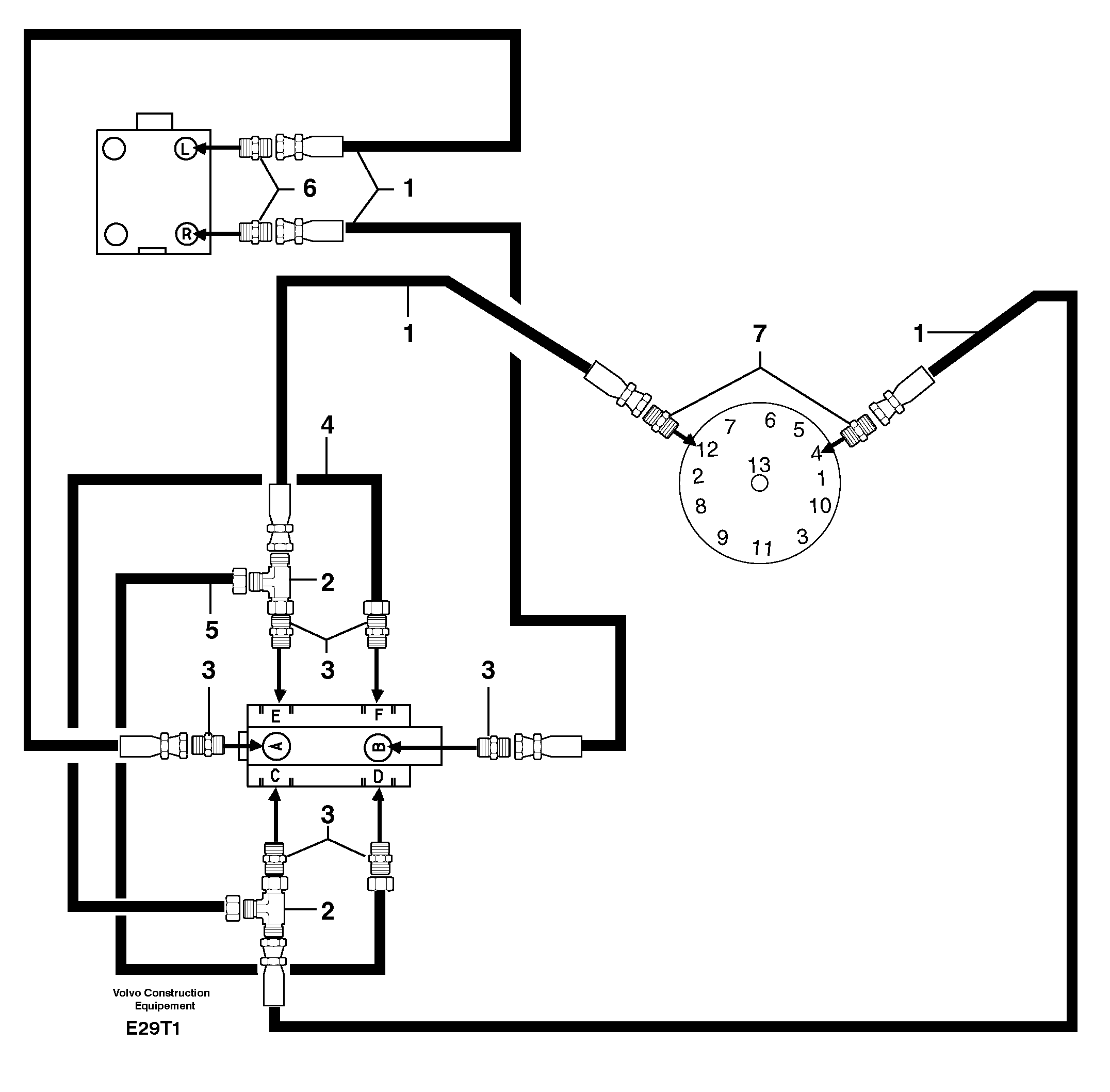 Hydraulic circuit / steering reversing — volvo parts diagram