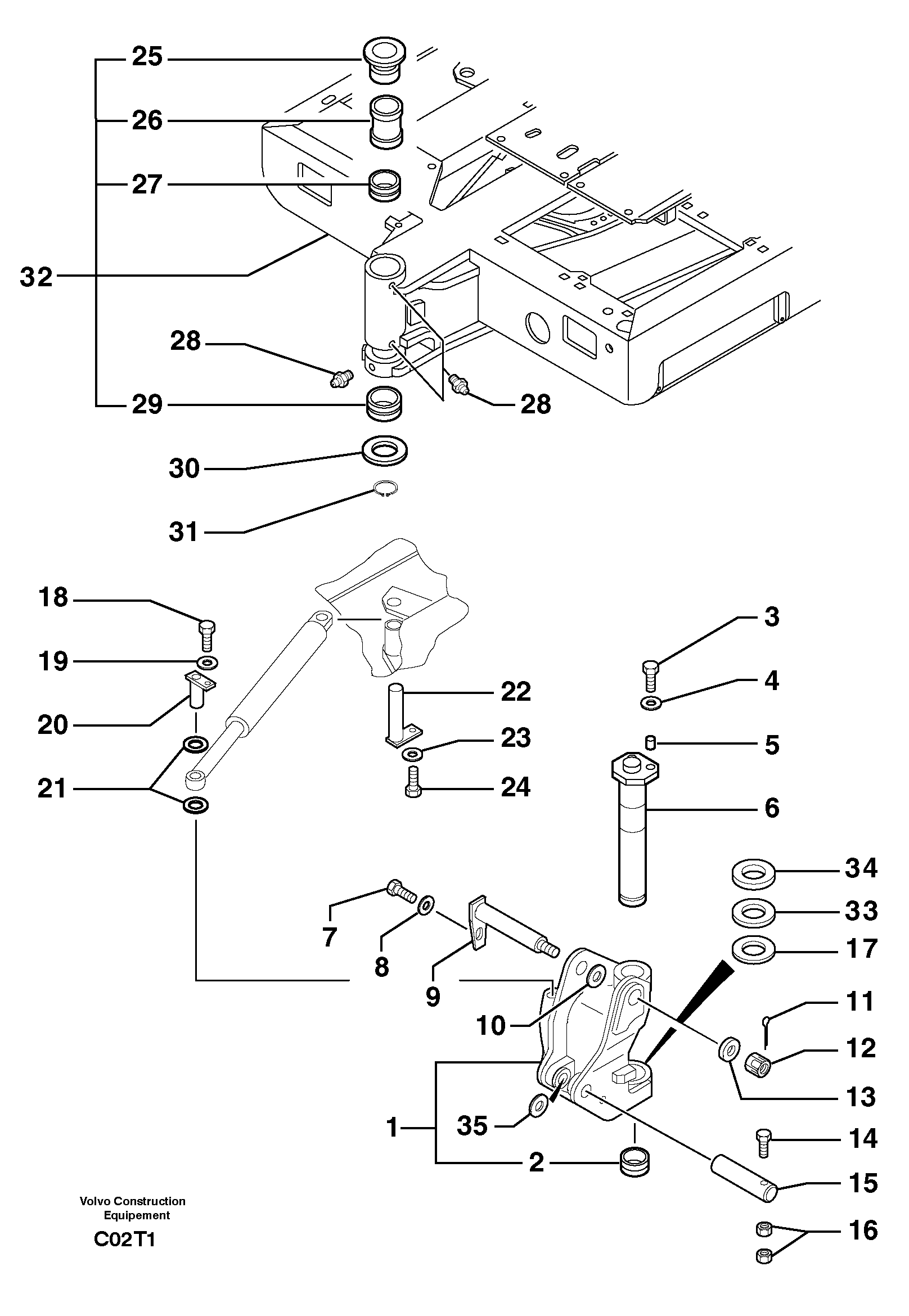 Platform / pivot pin — volvo parts diagram
