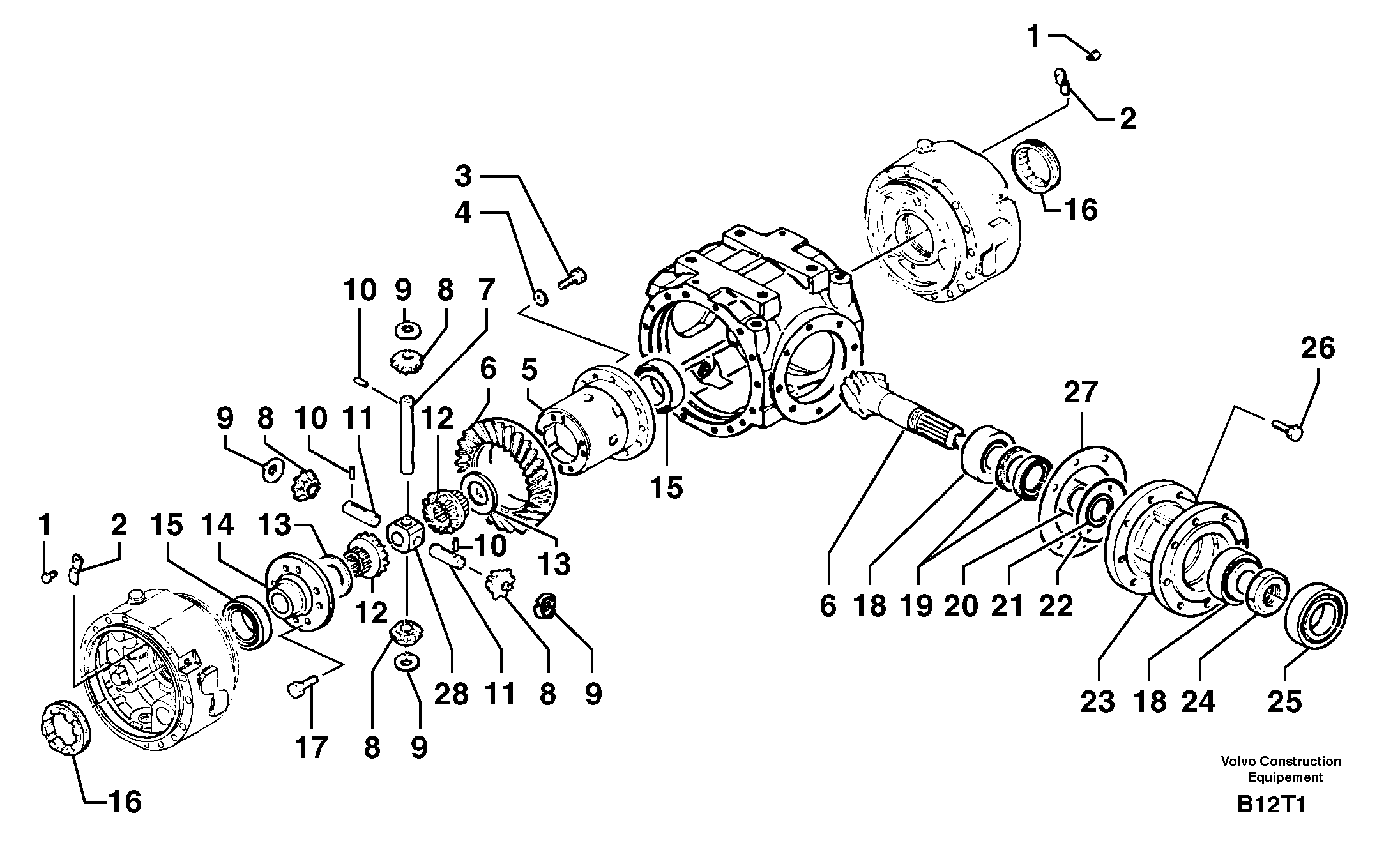 Rear axle ( 1660 ) : differential — volvo parts diagram
