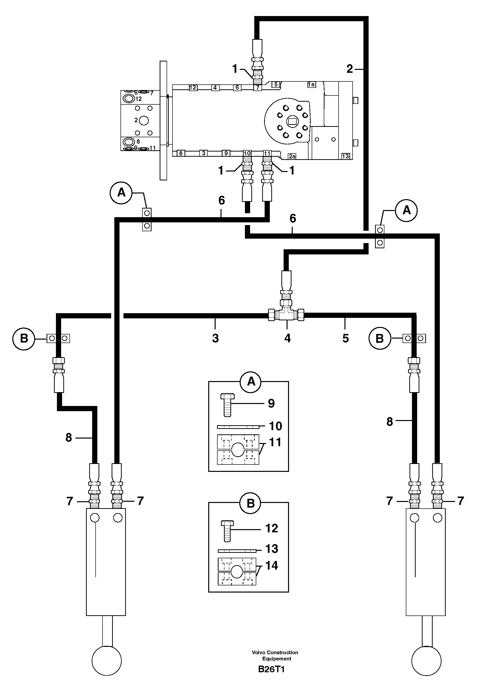 Hydr. circuit. ( dozer blade ) — volvo parts diagram