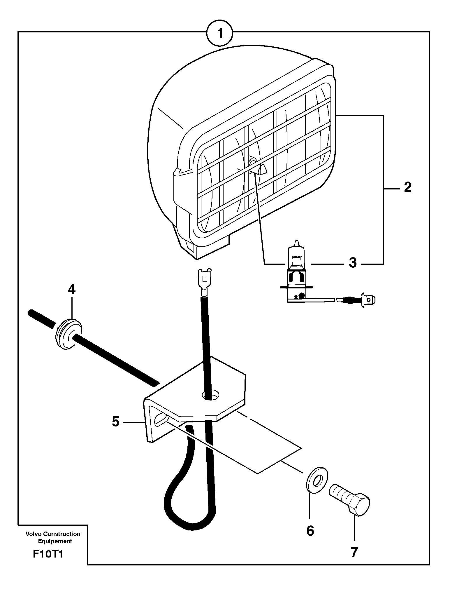 Rear headlight on cab — volvo parts diagram