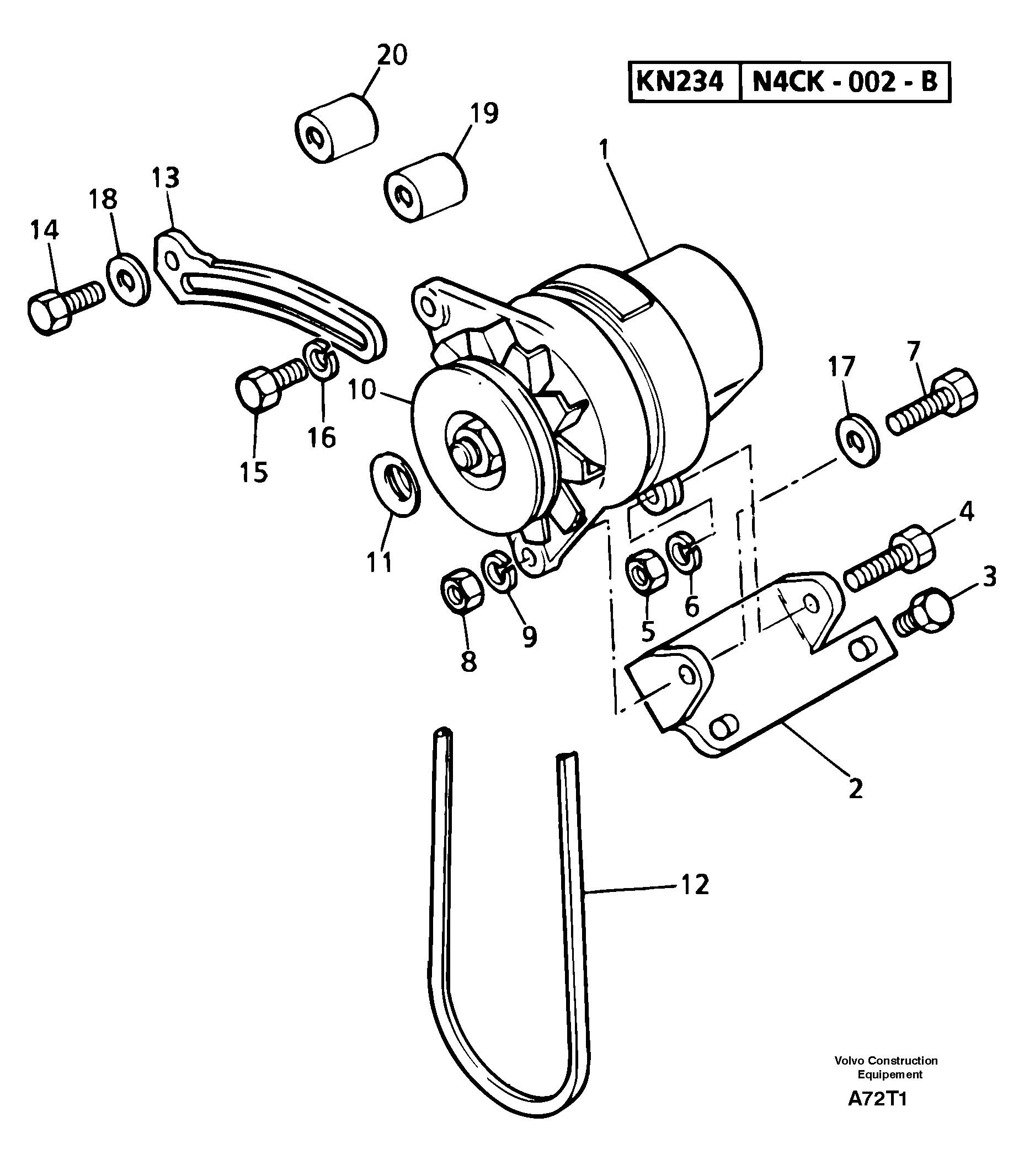Alternator installation — volvo parts diagram