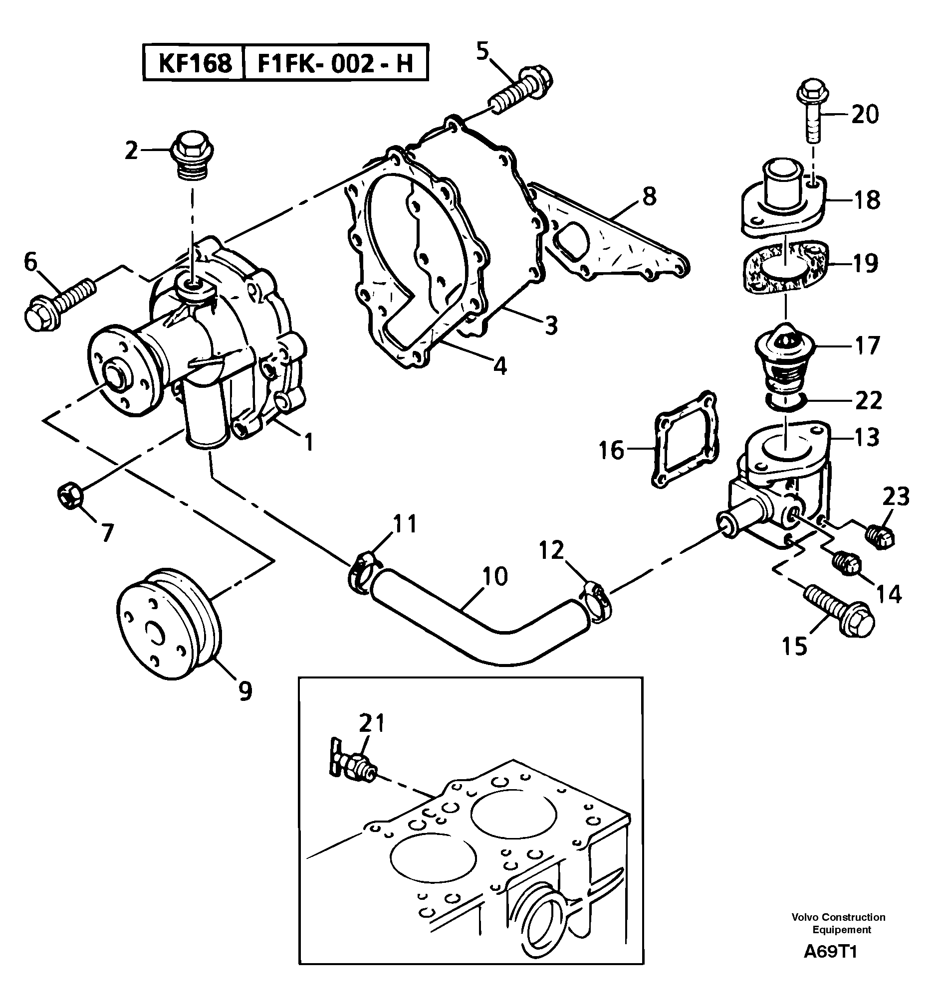 Water pump / thermostat — volvo parts diagram