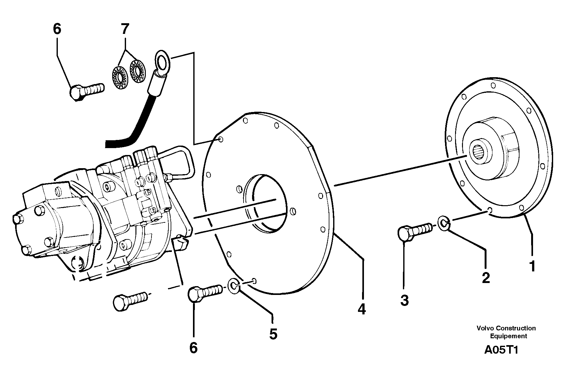 Engine coupling / hydraulic pump — volvo parts diagram