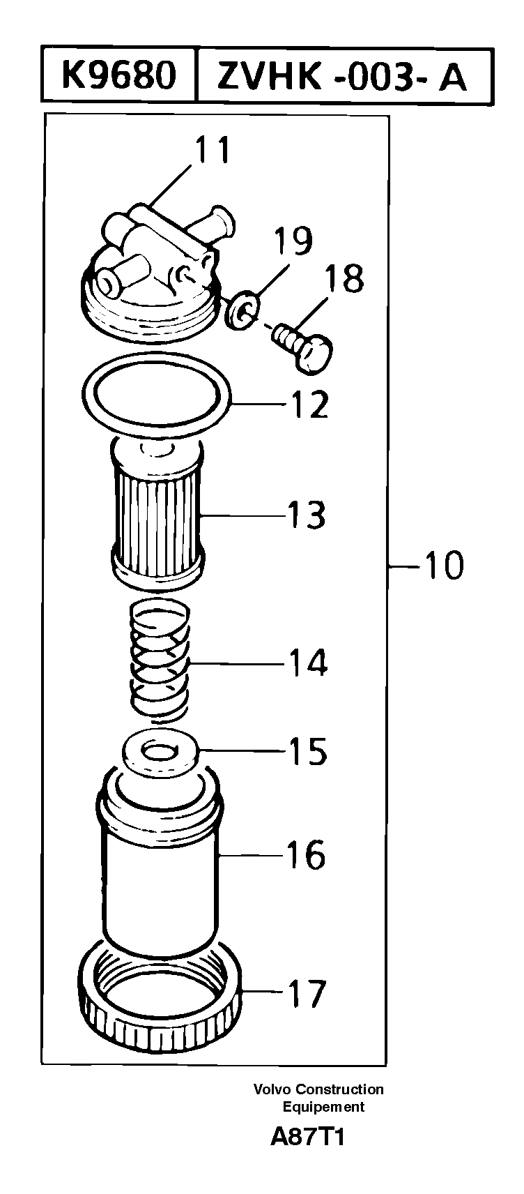Sediment bowl — volvo parts diagram