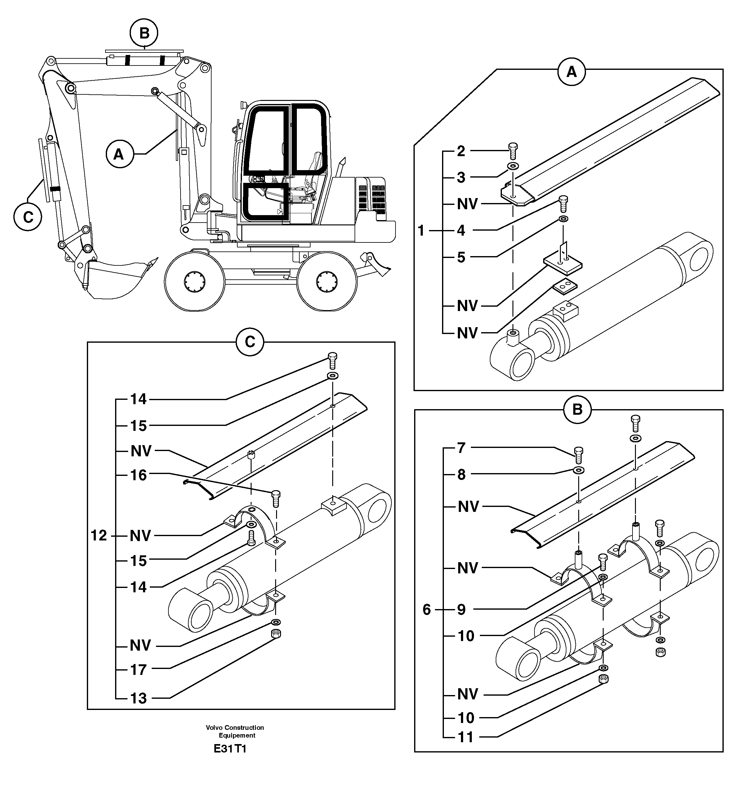 Cylinder rod protection — volvo parts diagram