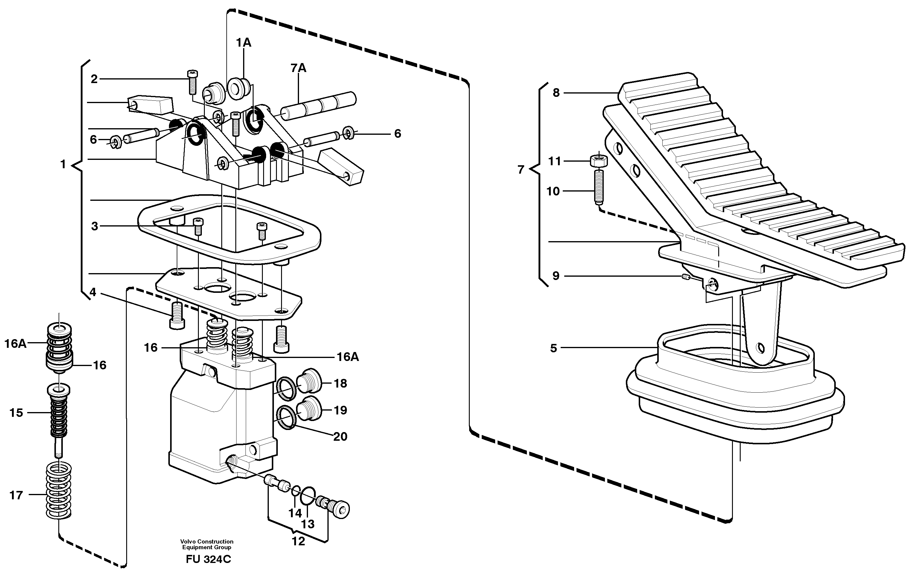 Pedal valve — volvo parts diagram