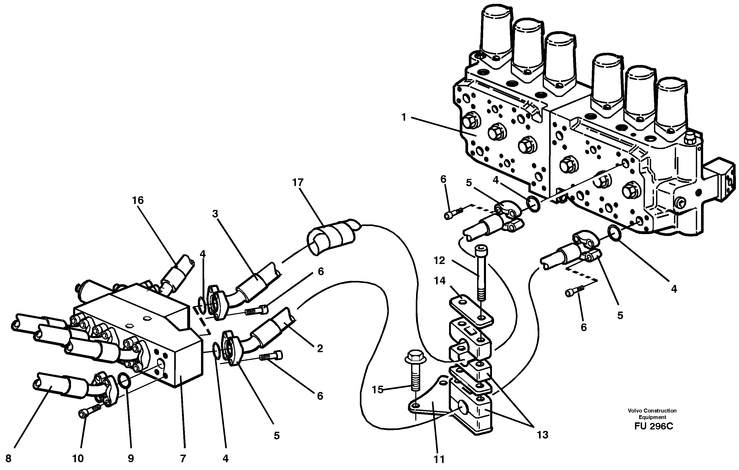 Hydraulic system, boom — volvo parts diagram
