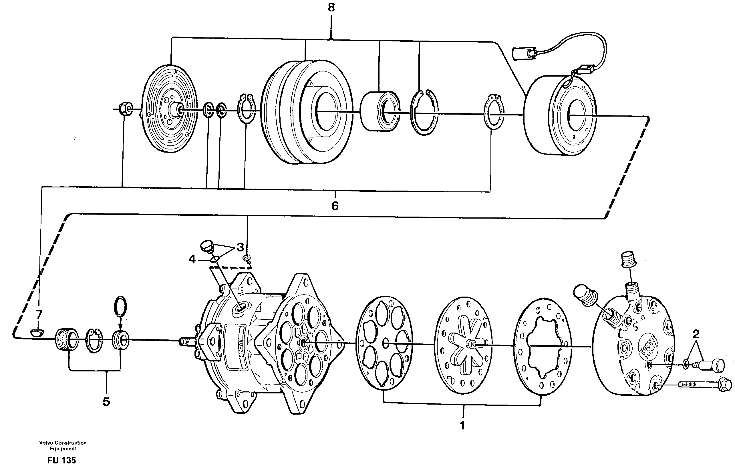 Air compressor  14302016 — volvo parts diagram