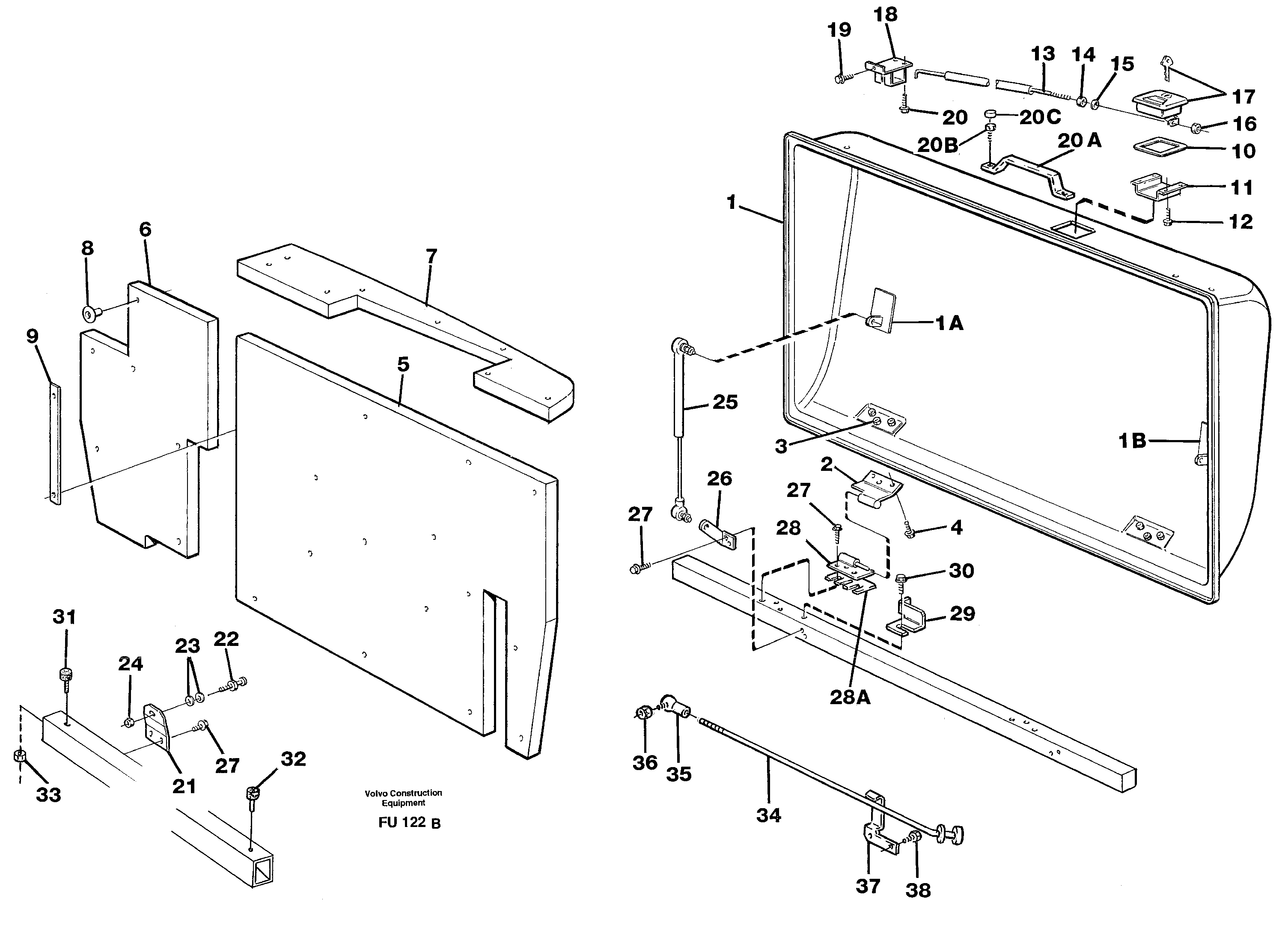 Engine cover, upper — volvo parts diagram
