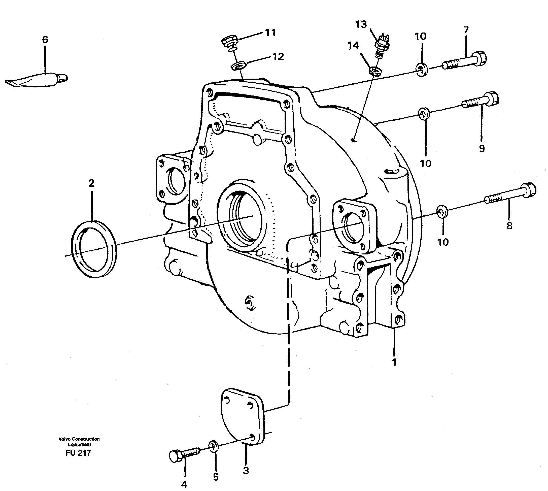 Flywheel housing — volvo parts diagram