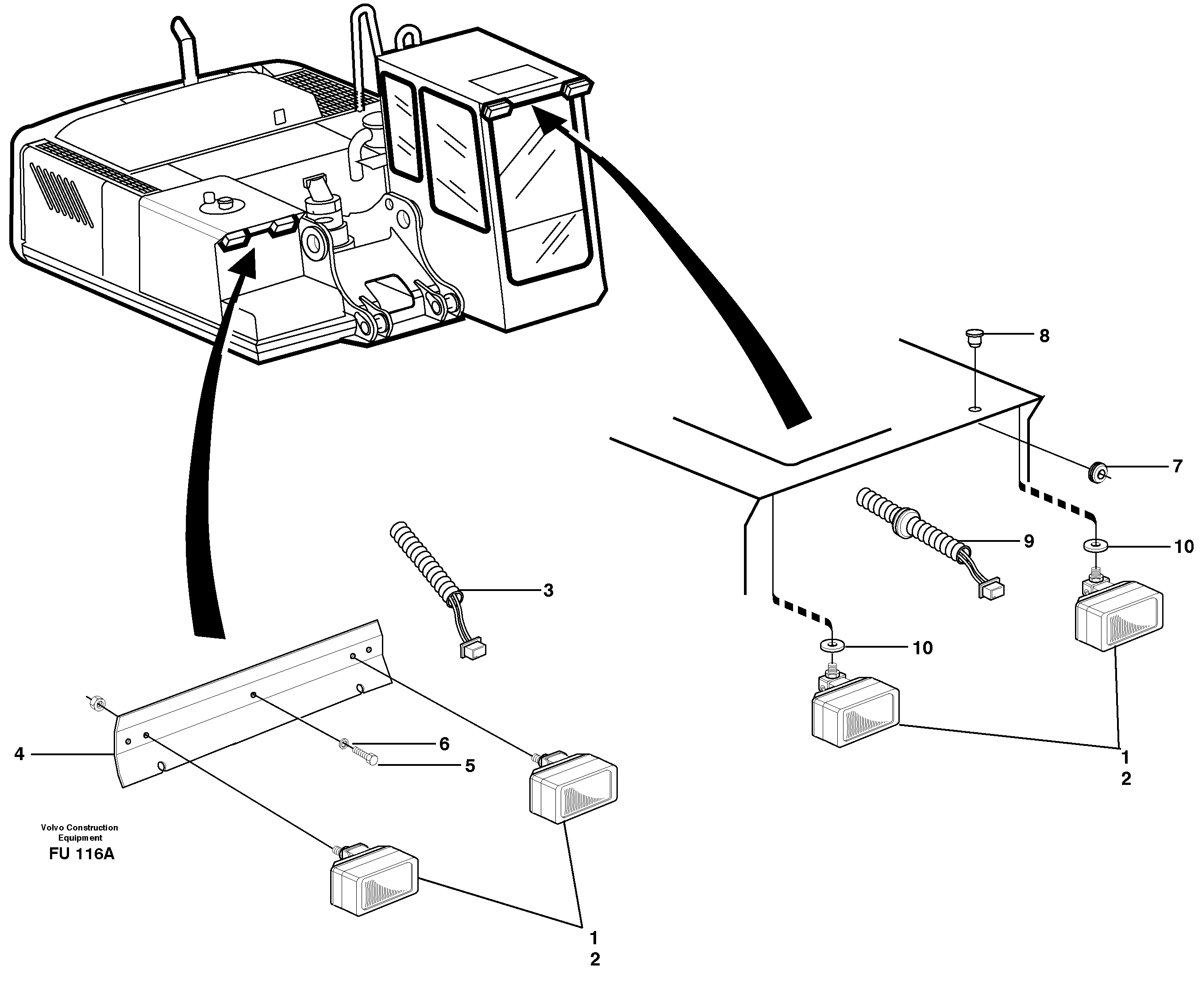 Lighting, front — volvo parts diagram