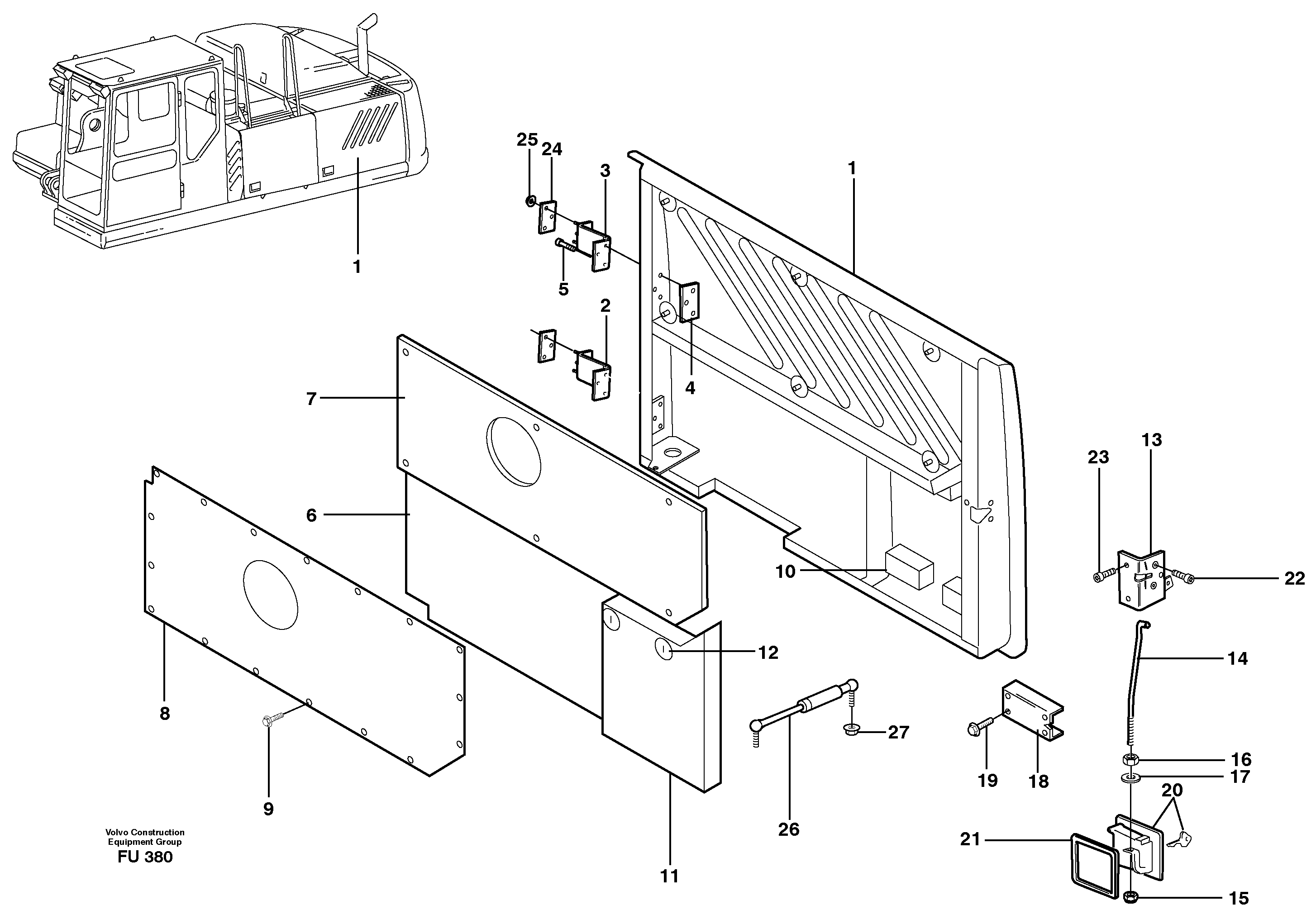 Door, Engine, Left  SER NO 1072 - — volvo parts diagram