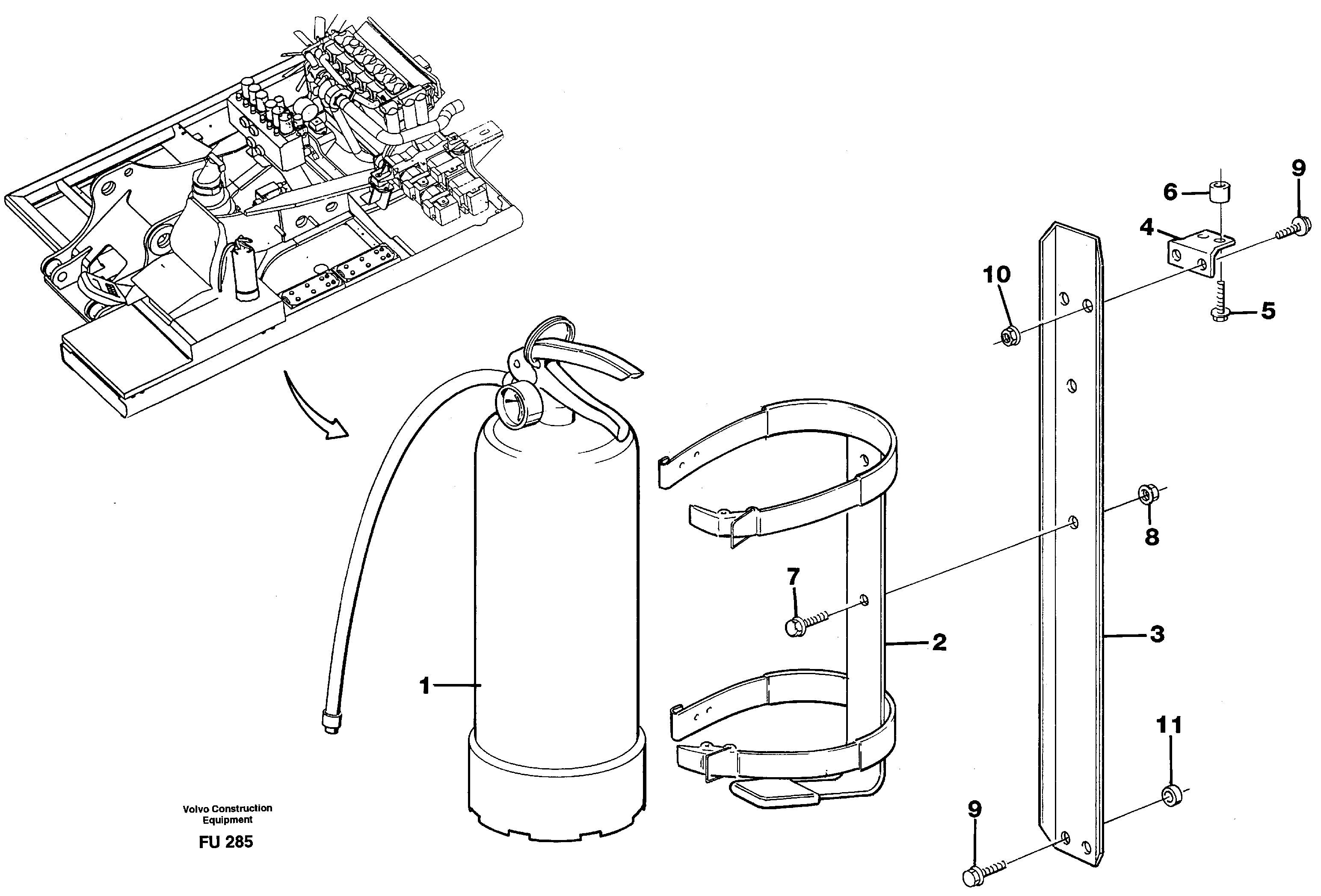Fire extinguisher  14302237 — volvo parts diagram