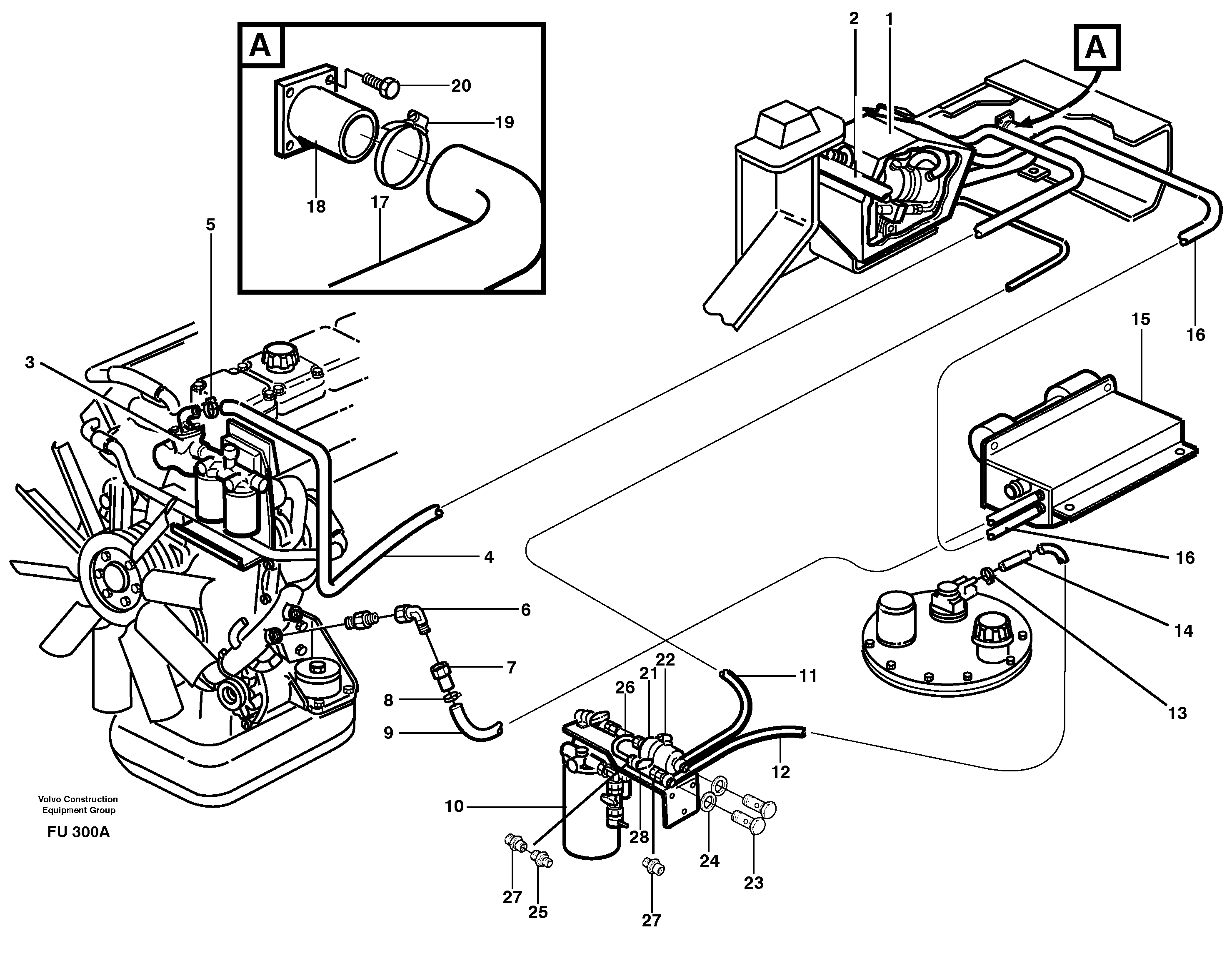 Diesel heater, Installation  14266766 — volvo parts diagram