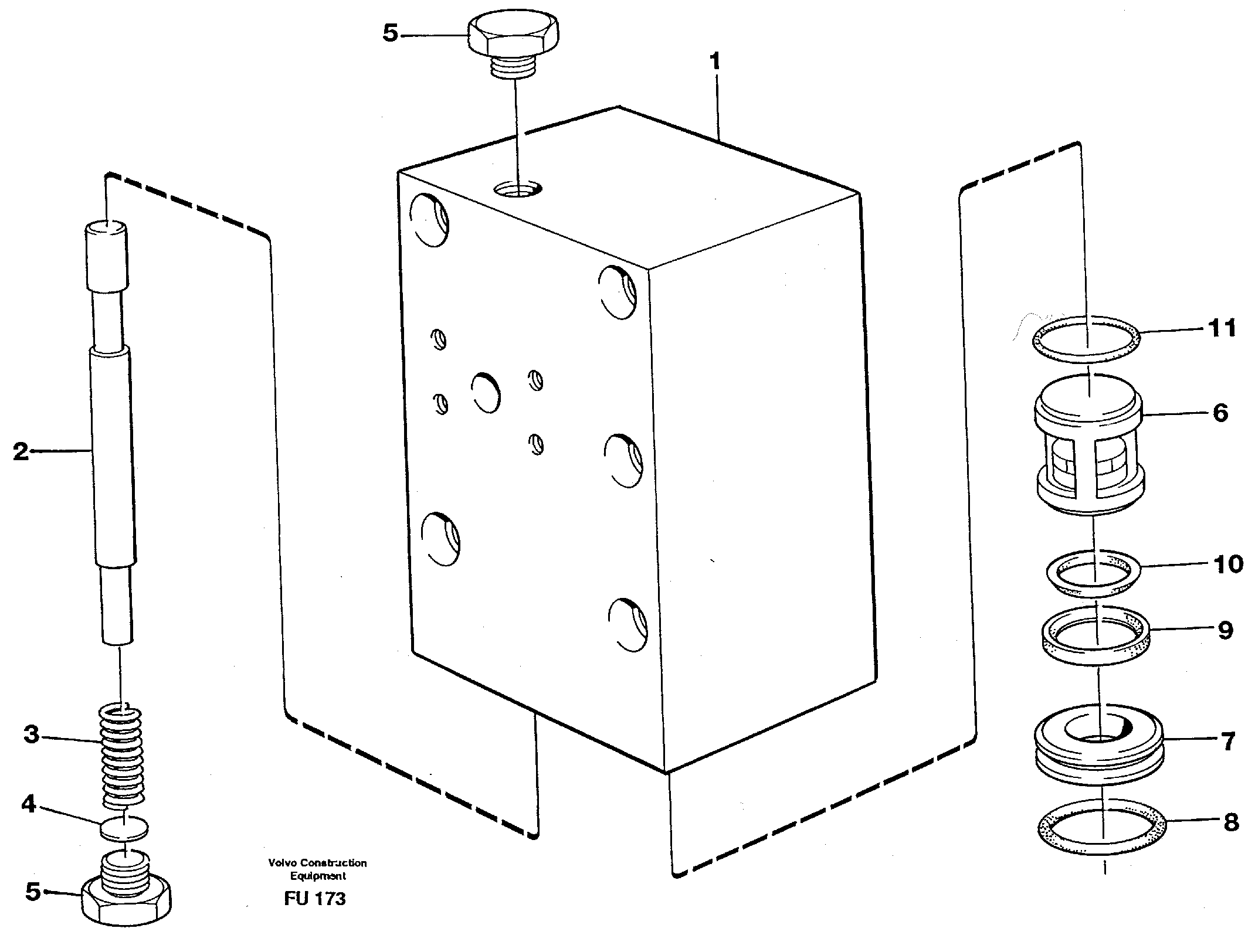 Connection valve Crawler track — volvo parts diagram