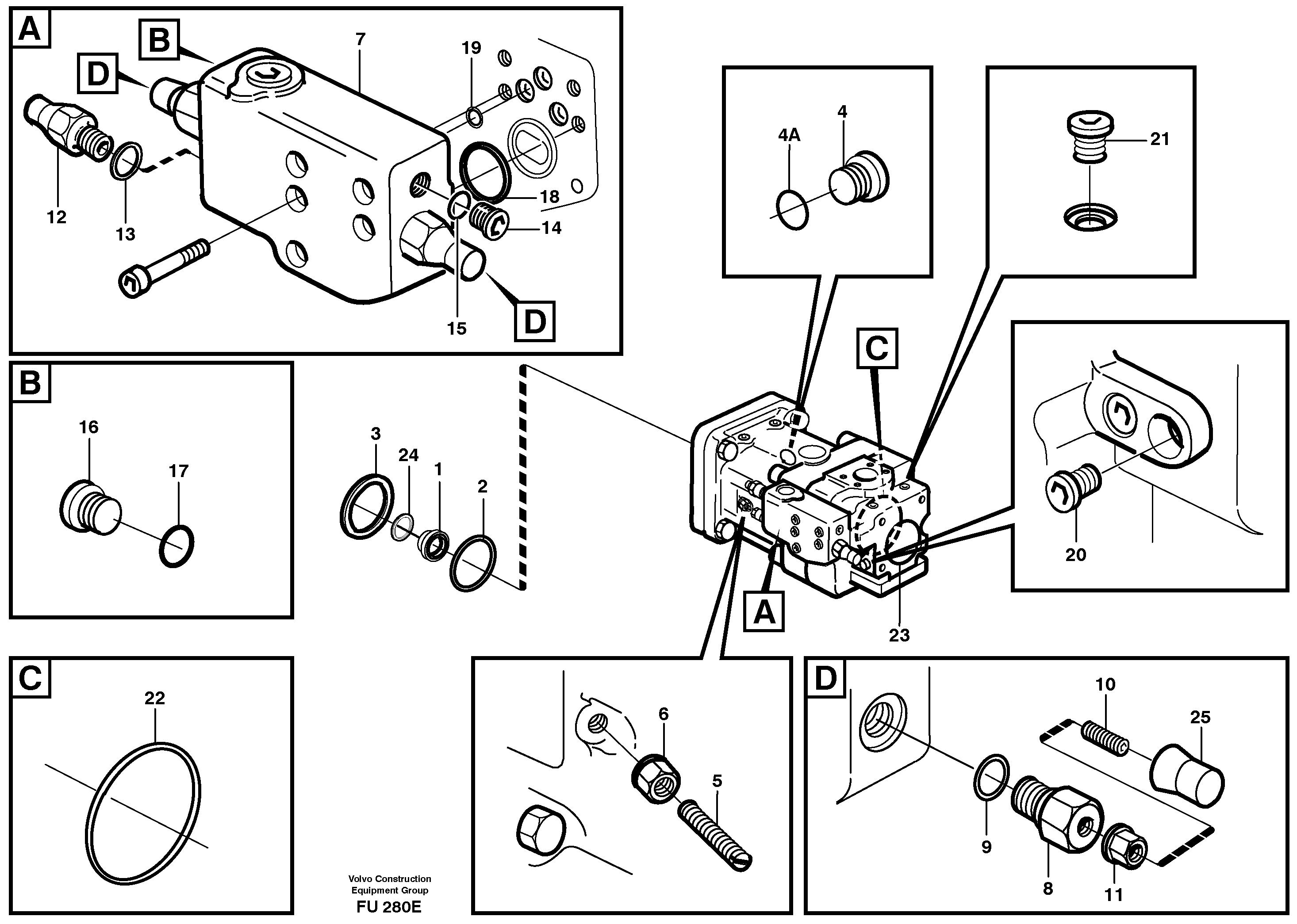 Hydraulic pump  P2, P3 — volvo parts diagram