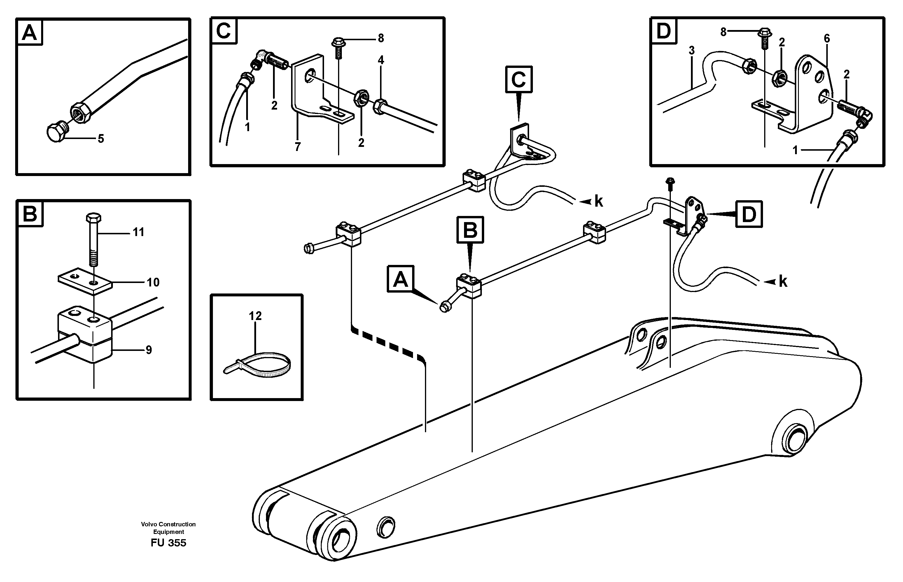 Slope bucket and grab equipment  14302305,14302306, 14302307, 14302603 — volvo parts diagram