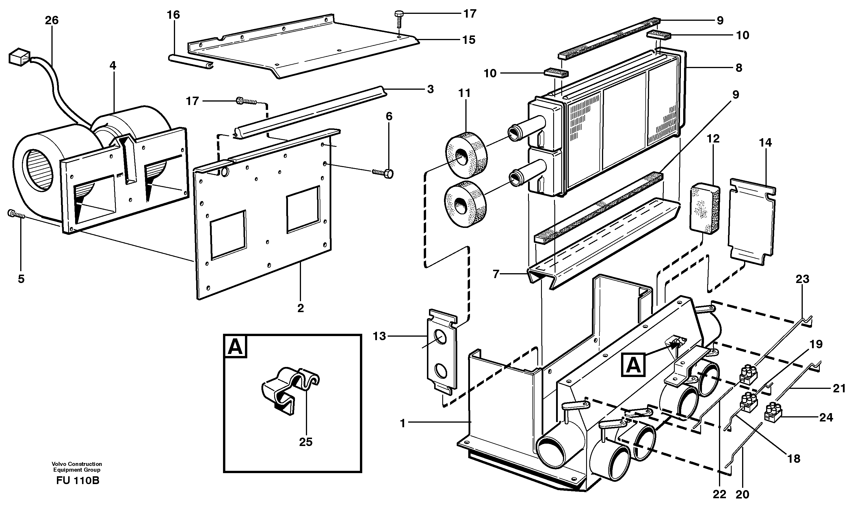 Cab heater — volvo parts diagram