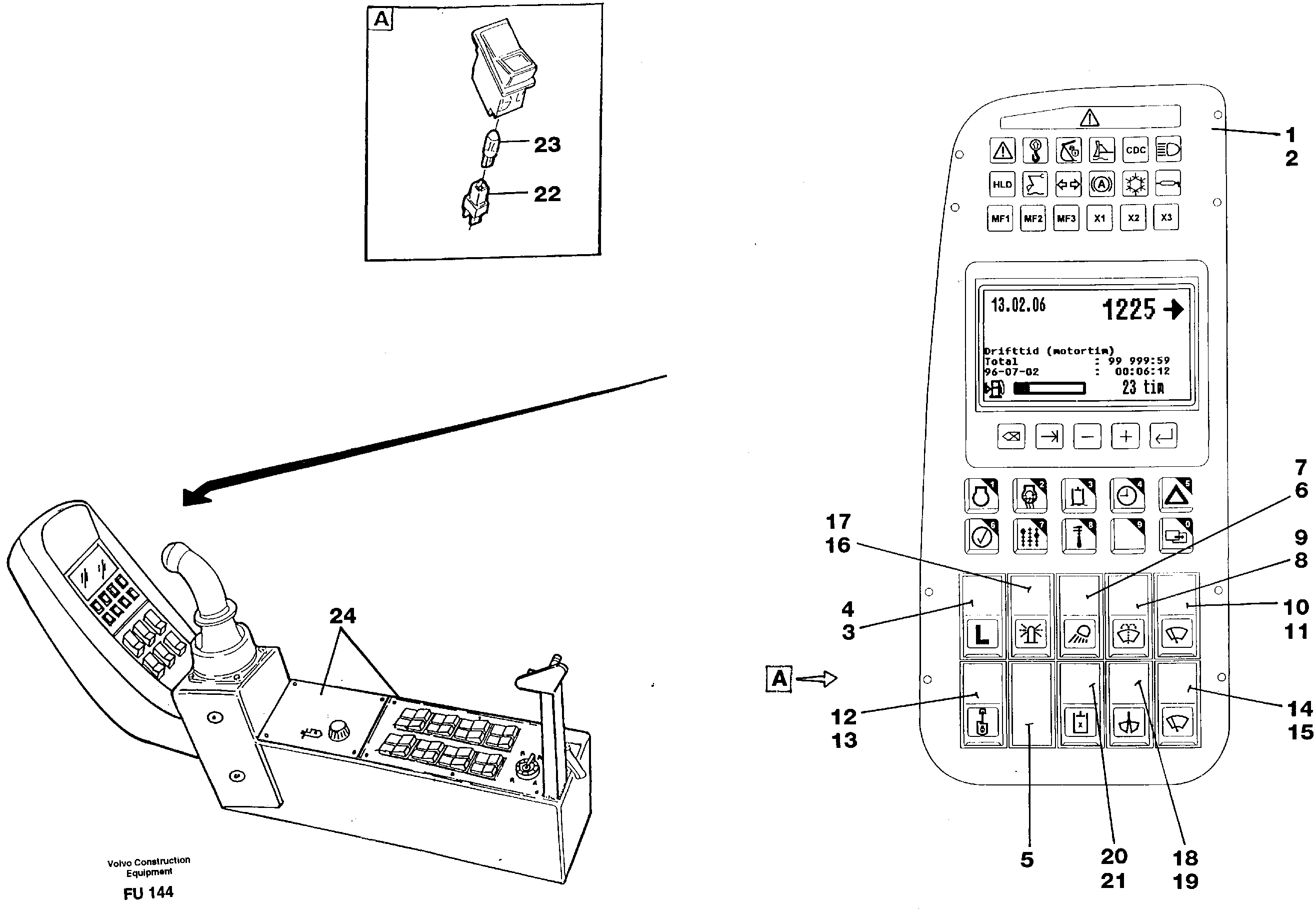 Instrument panel, Rh  14302024 — volvo parts diagram