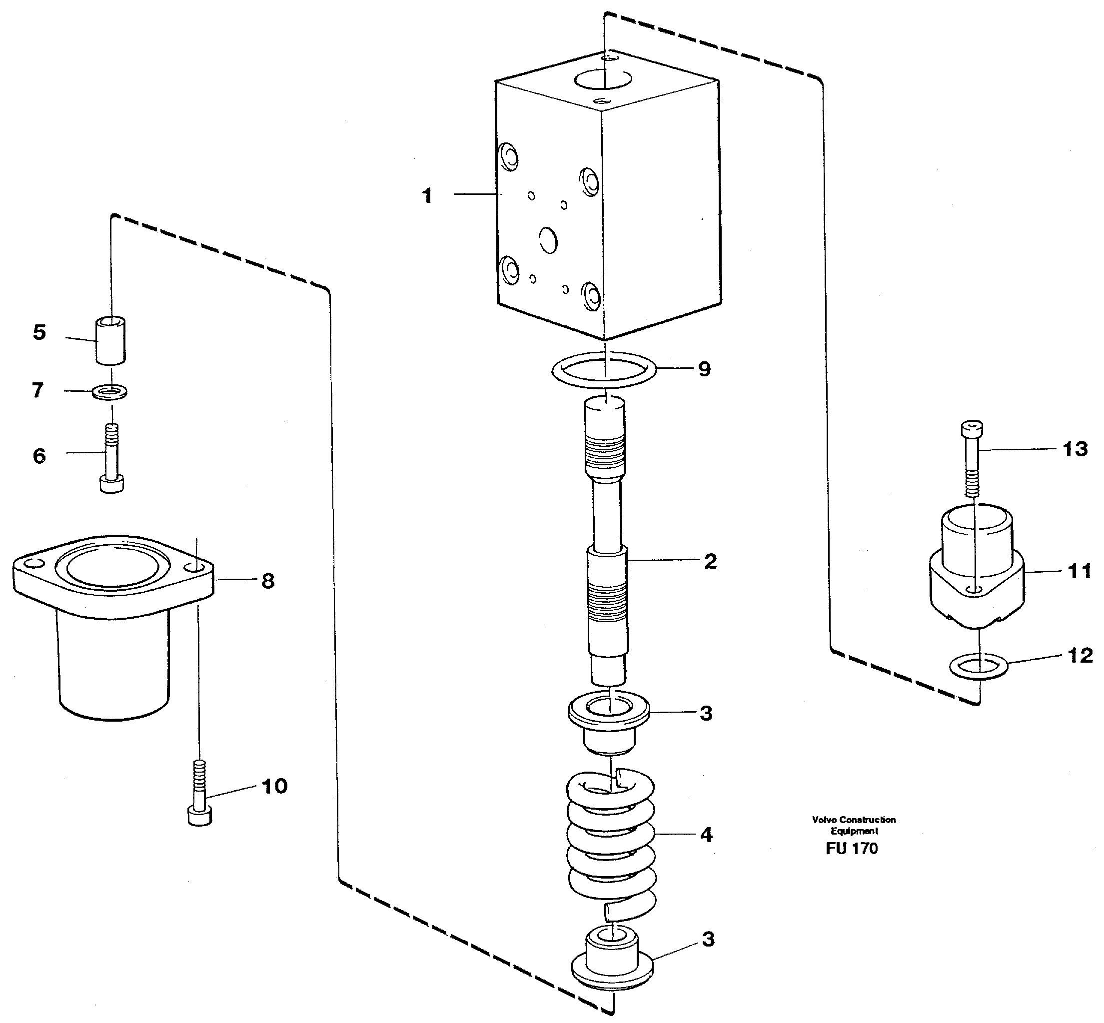Connection valve dipper arm — volvo parts diagram