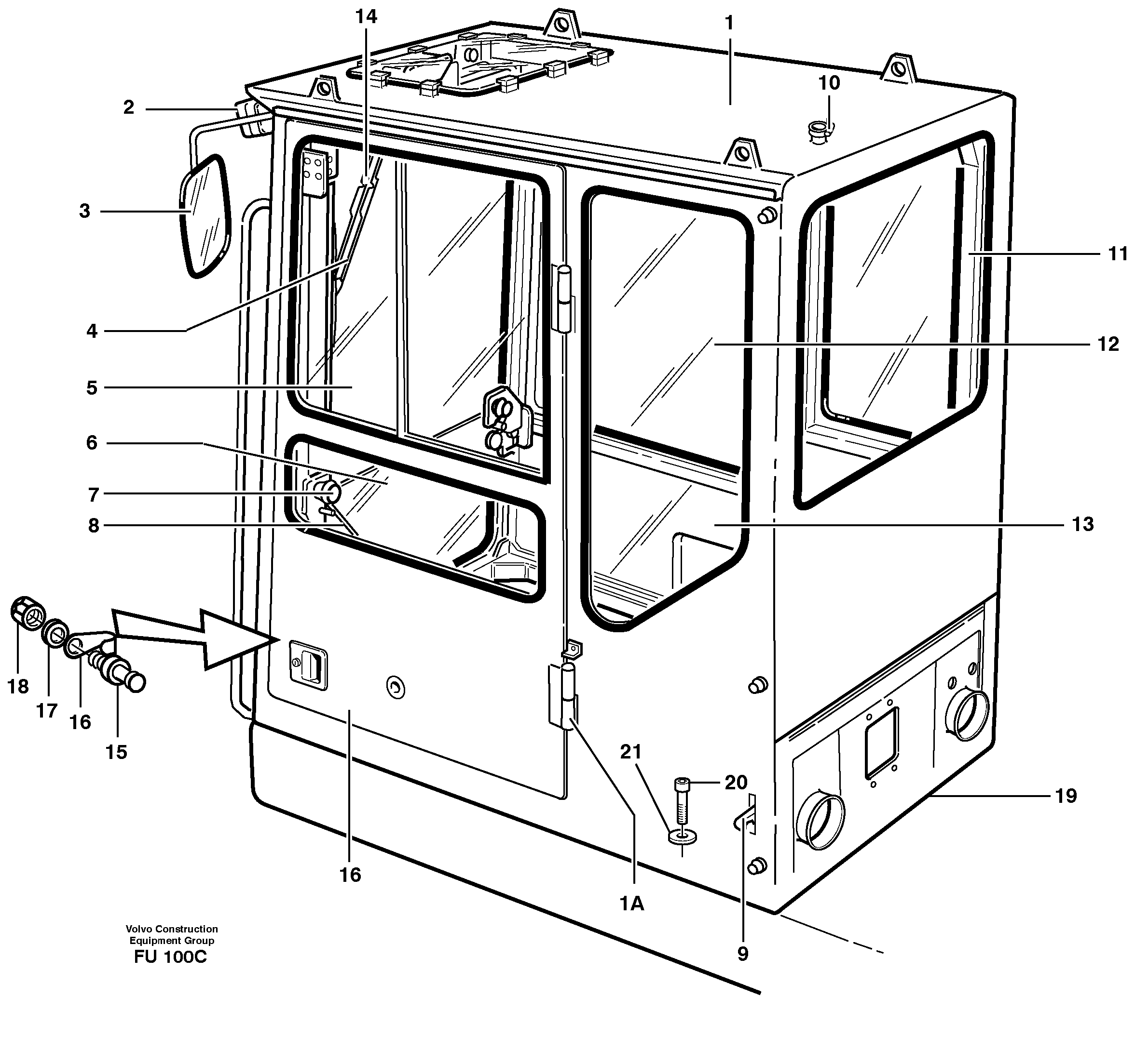 Operator's cab — volvo parts diagram