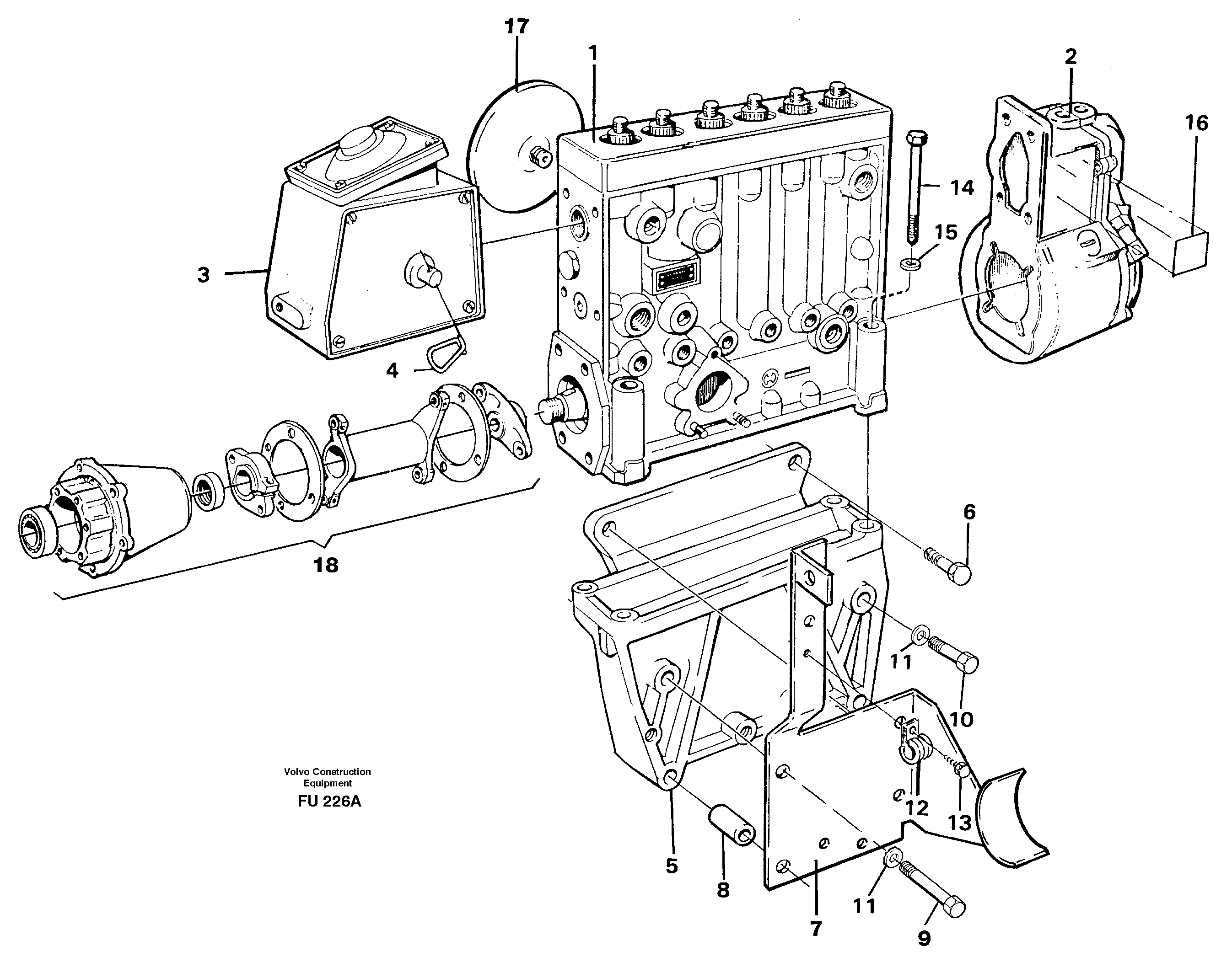 Fuel injection pump, mounting — volvo parts diagram
