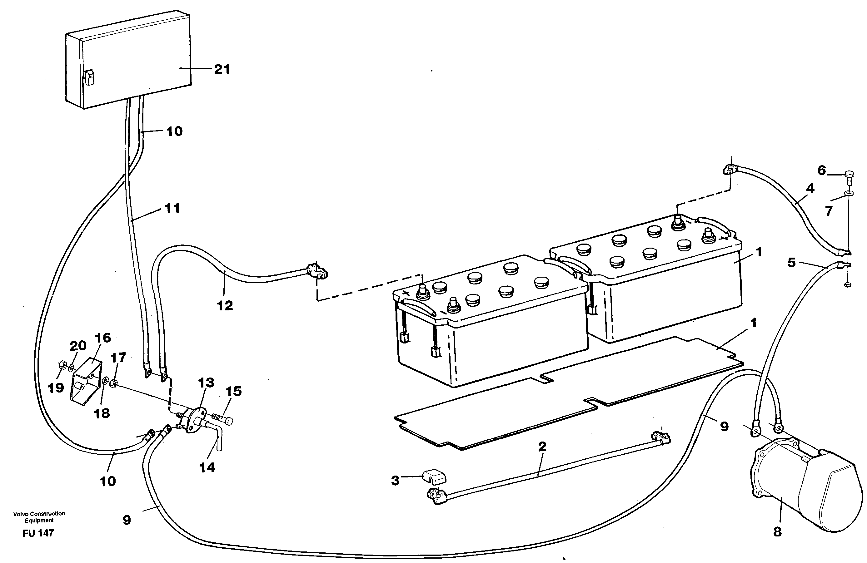 Cables, battery — volvo parts diagram