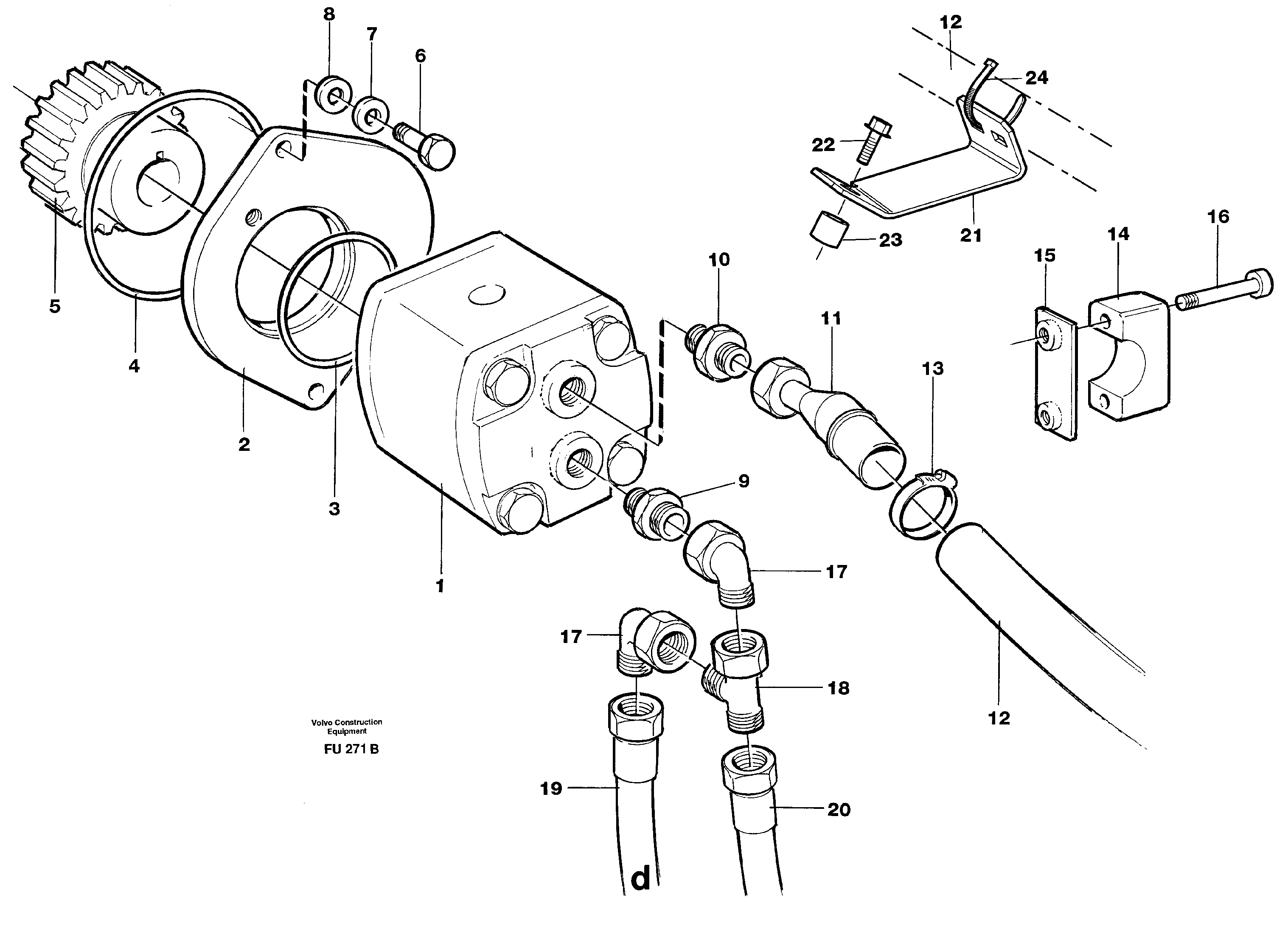 Servo pump with assembly parts — volvo parts diagram