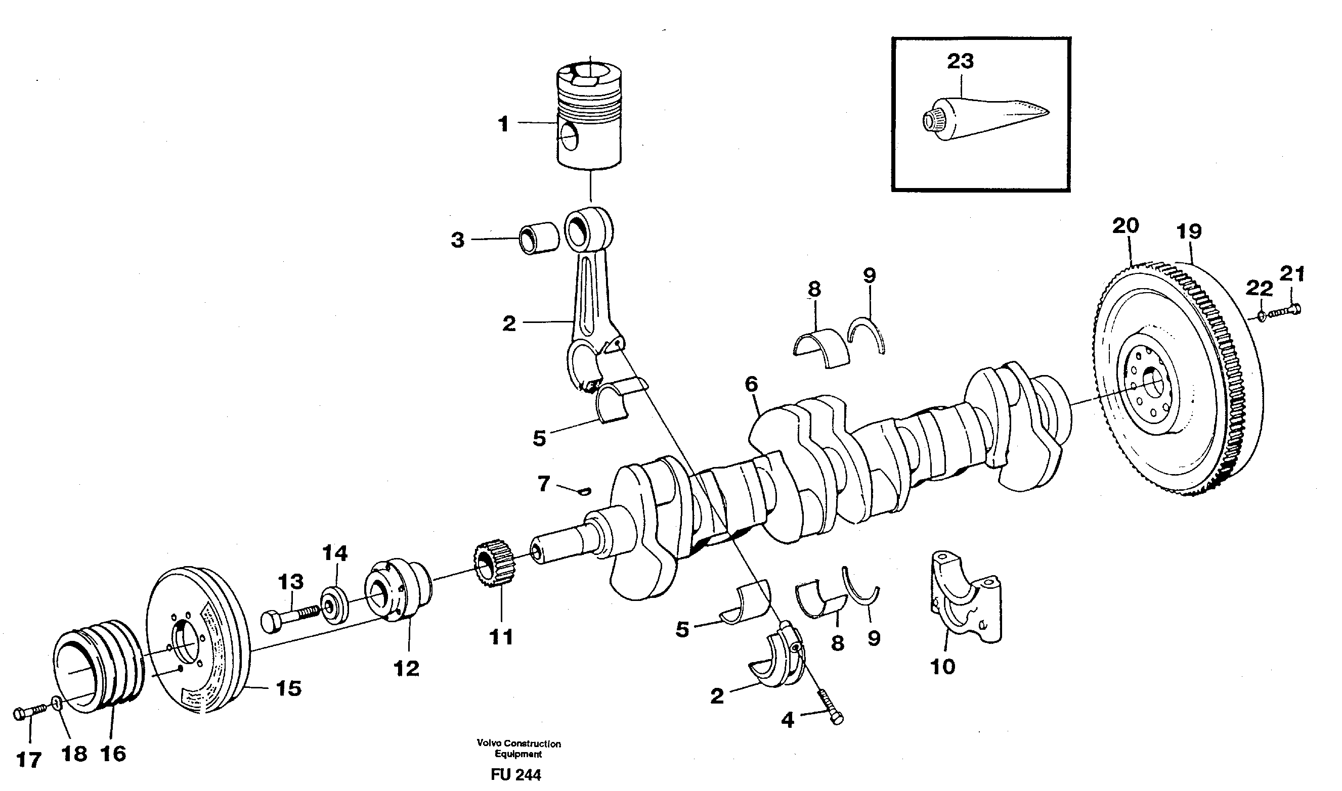 Crankshaft and related parts — volvo parts diagram
