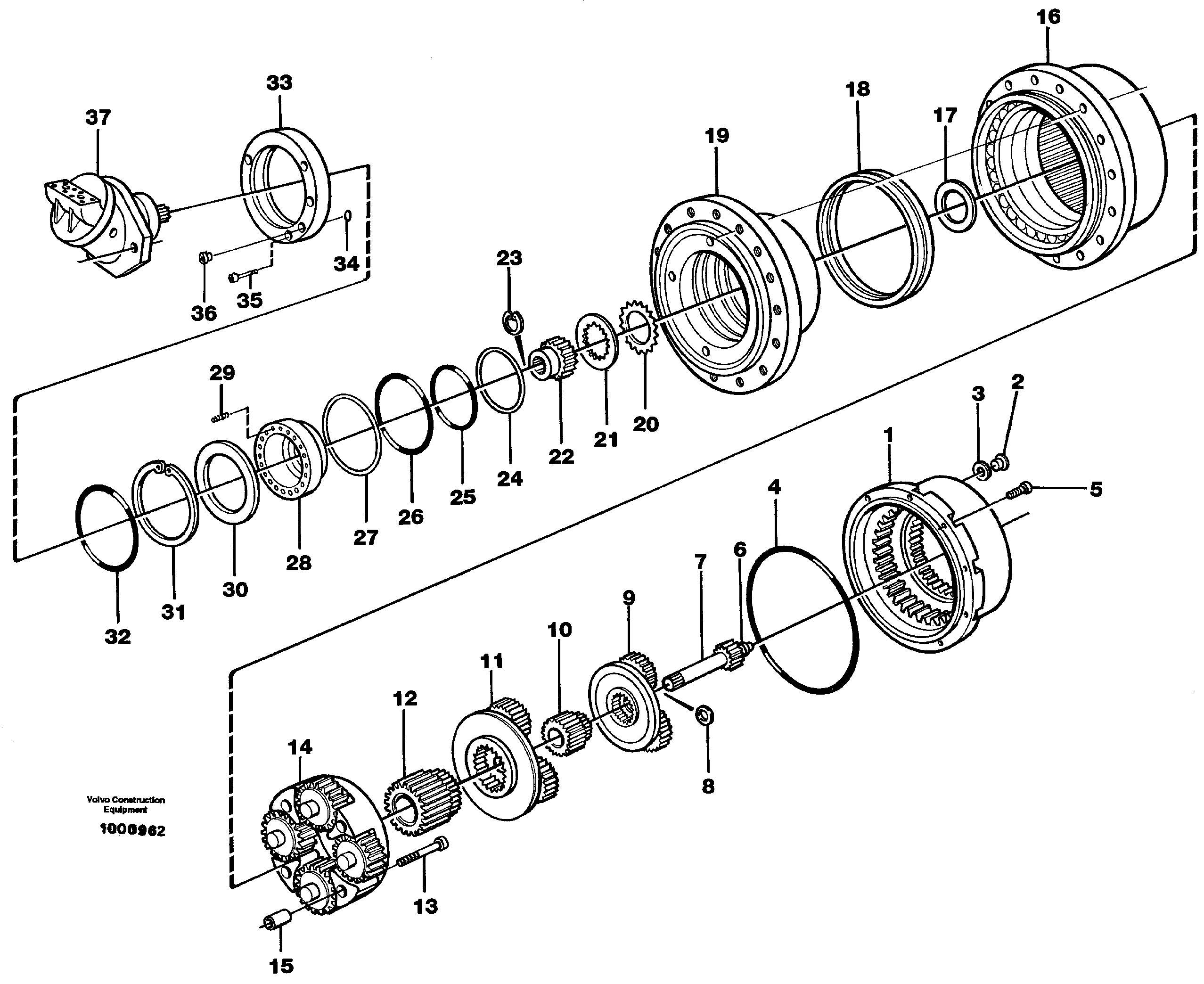 Planetary gear, travel — volvo parts diagram