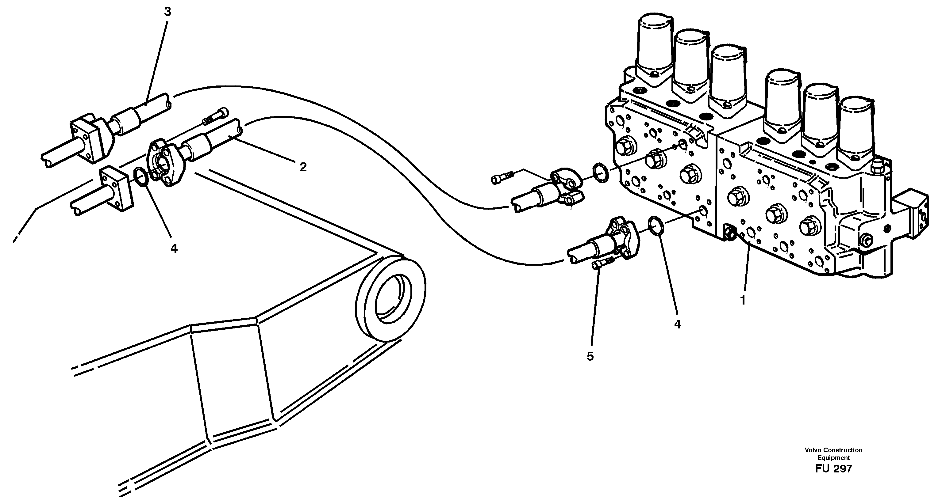 Hydraulic system, dipperarm — volvo parts diagram