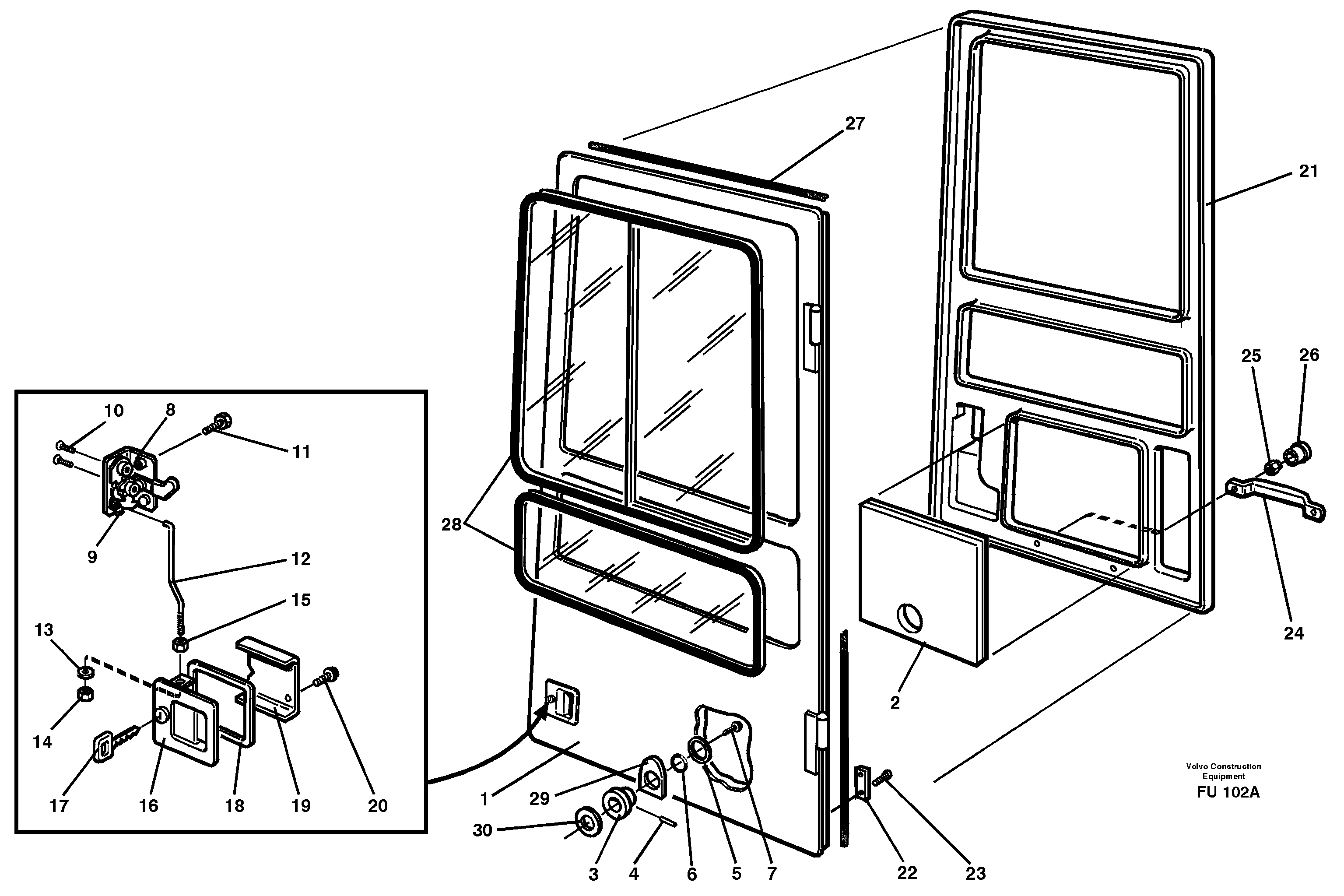 Door, operator's cab — volvo parts diagram