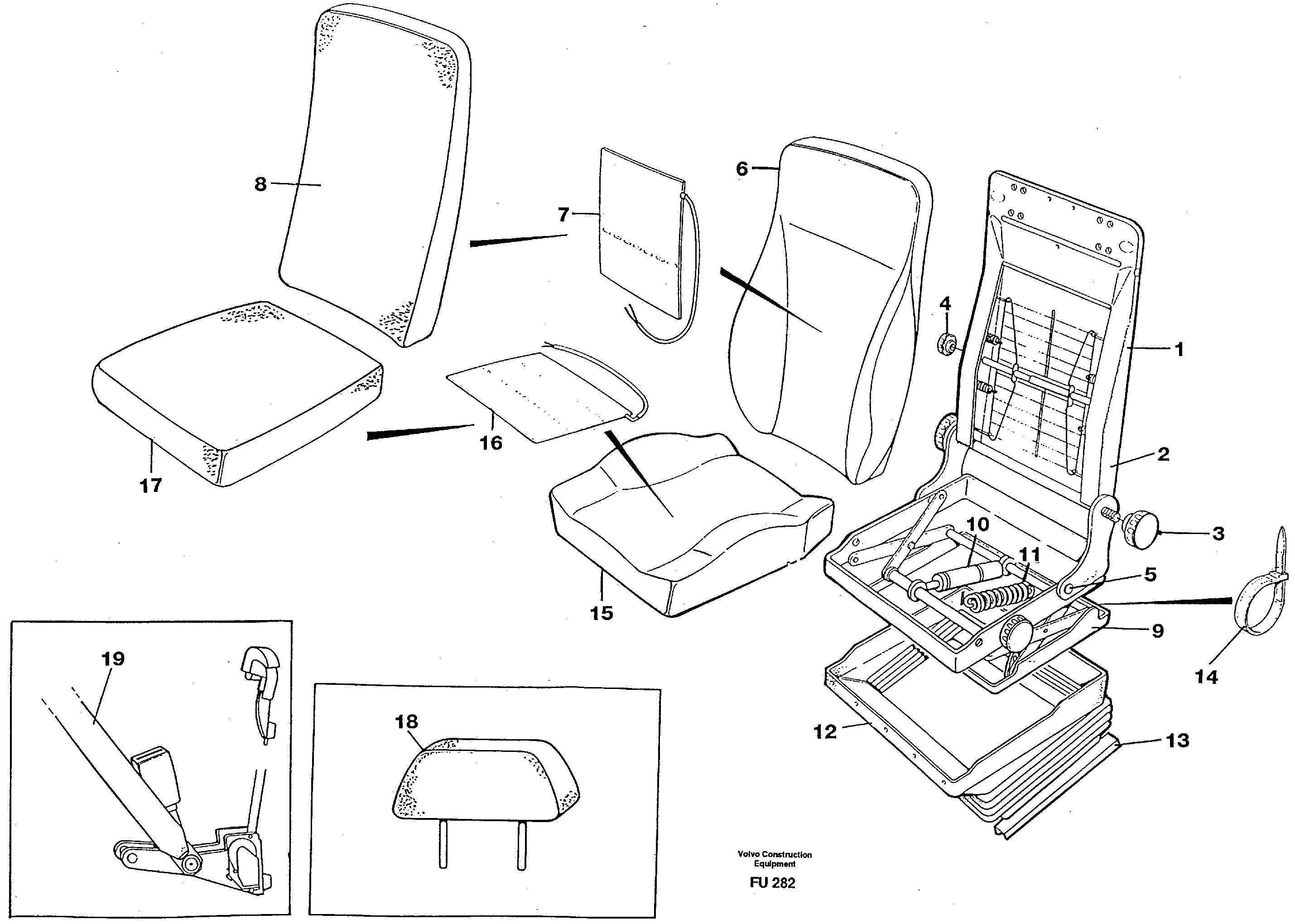 Operator seat. Be-ge  14302128 — volvo parts diagram