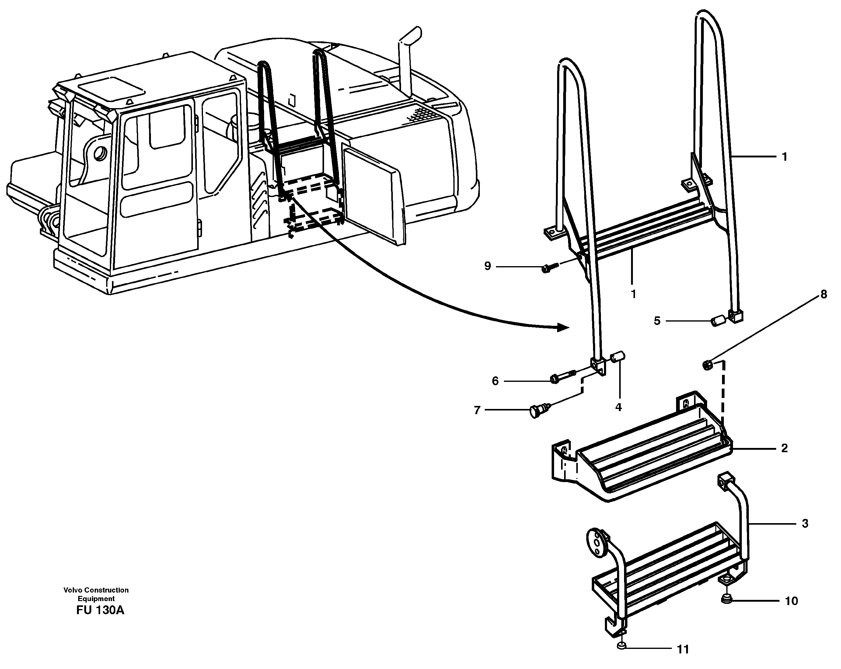 Ladder over battery — volvo parts diagram