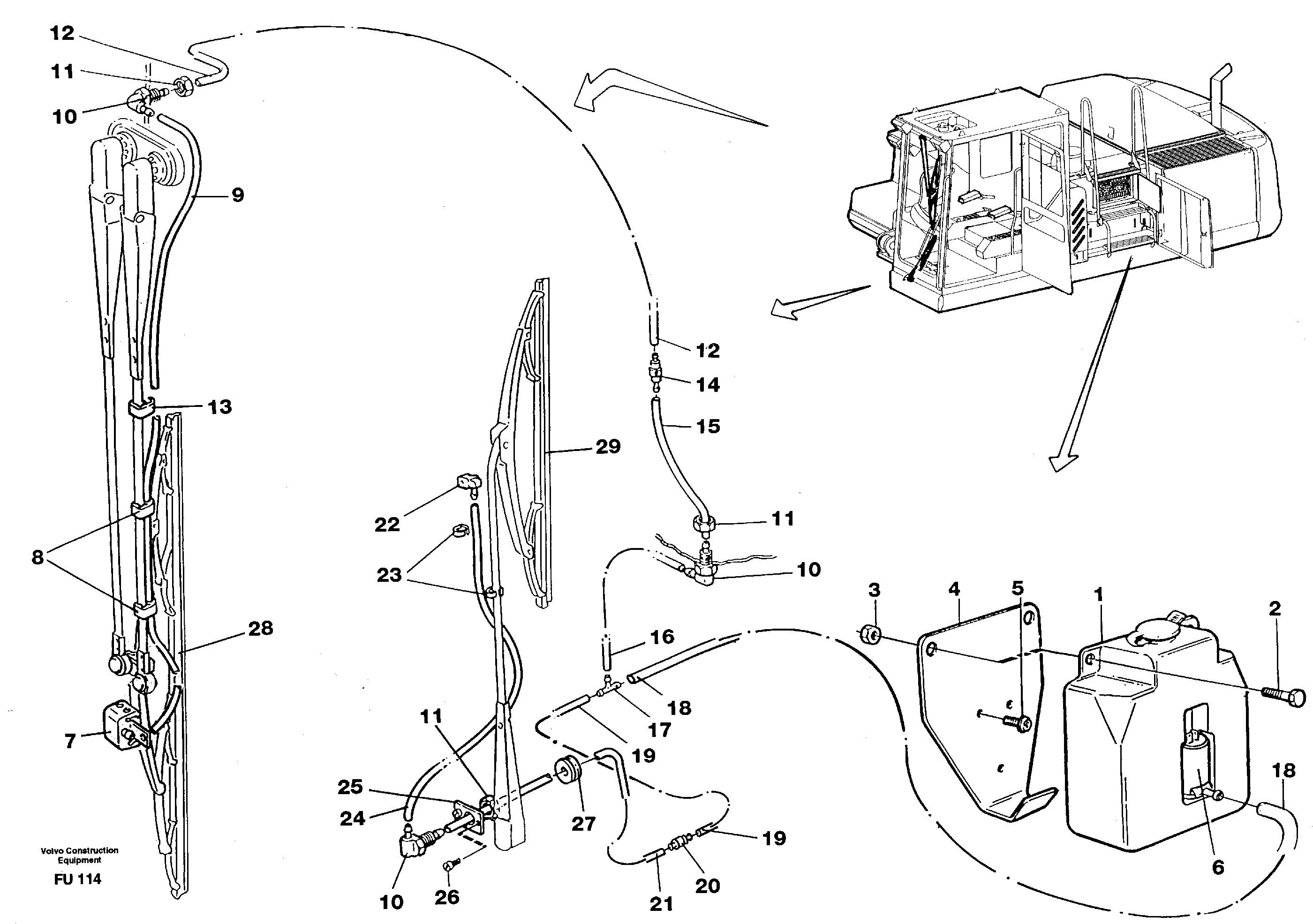 Windshield washer — volvo parts diagram