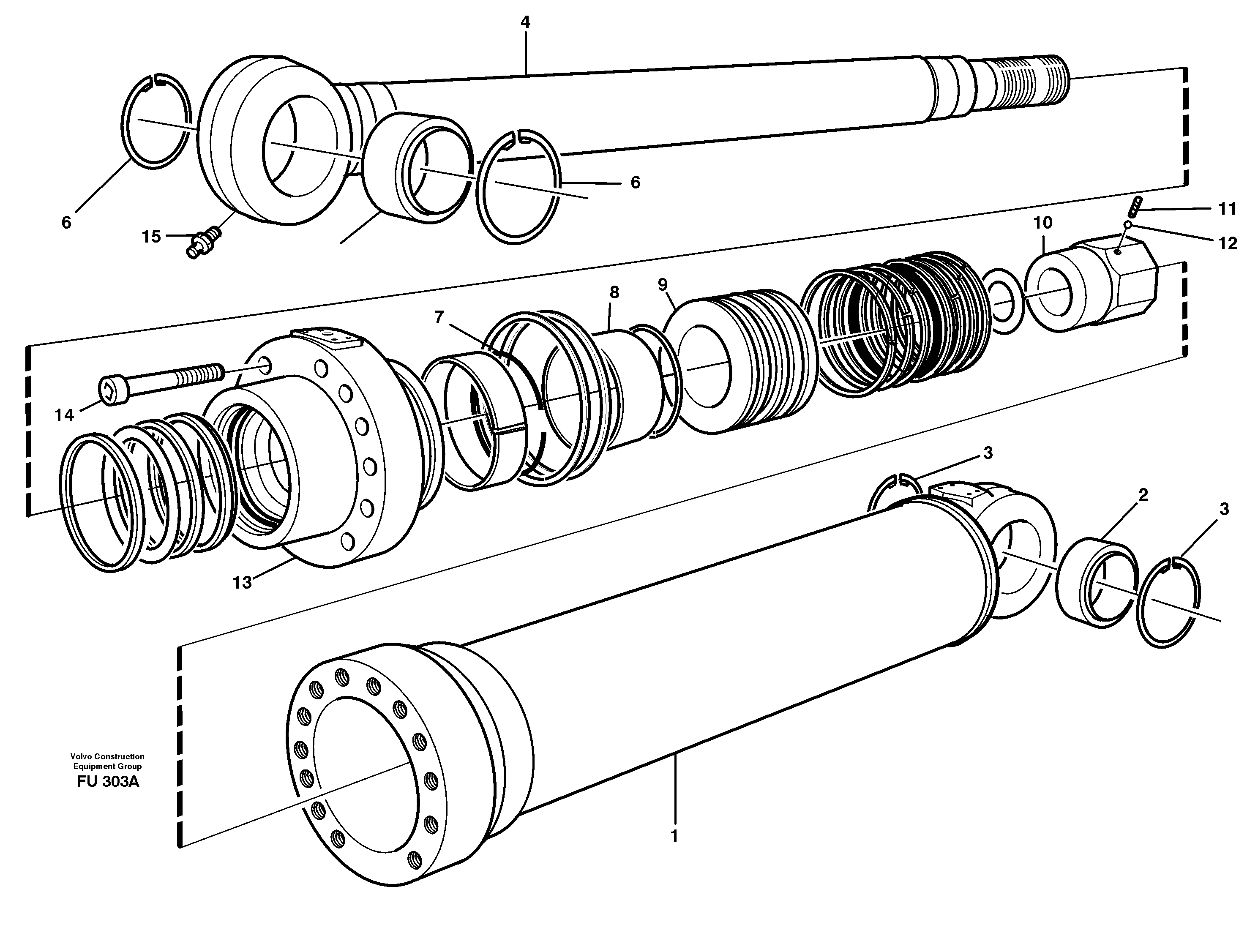 Hydraulic cylinder, boom — volvo parts diagram