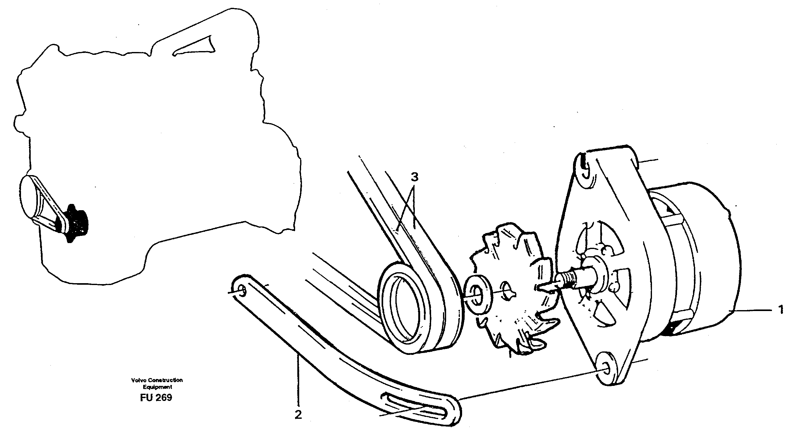 Alternator with assembling details 80 A  14266765 — volvo parts diagram