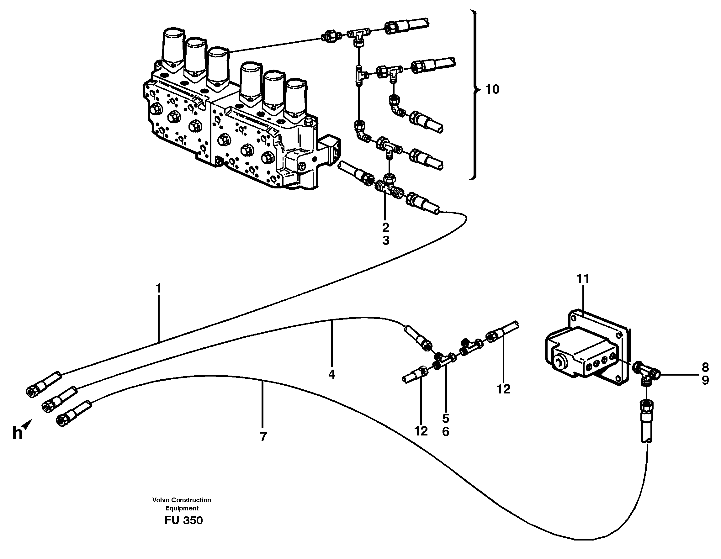 Servo hydraulics, Hose break valve  14302062, 14302063 — volvo parts diagram