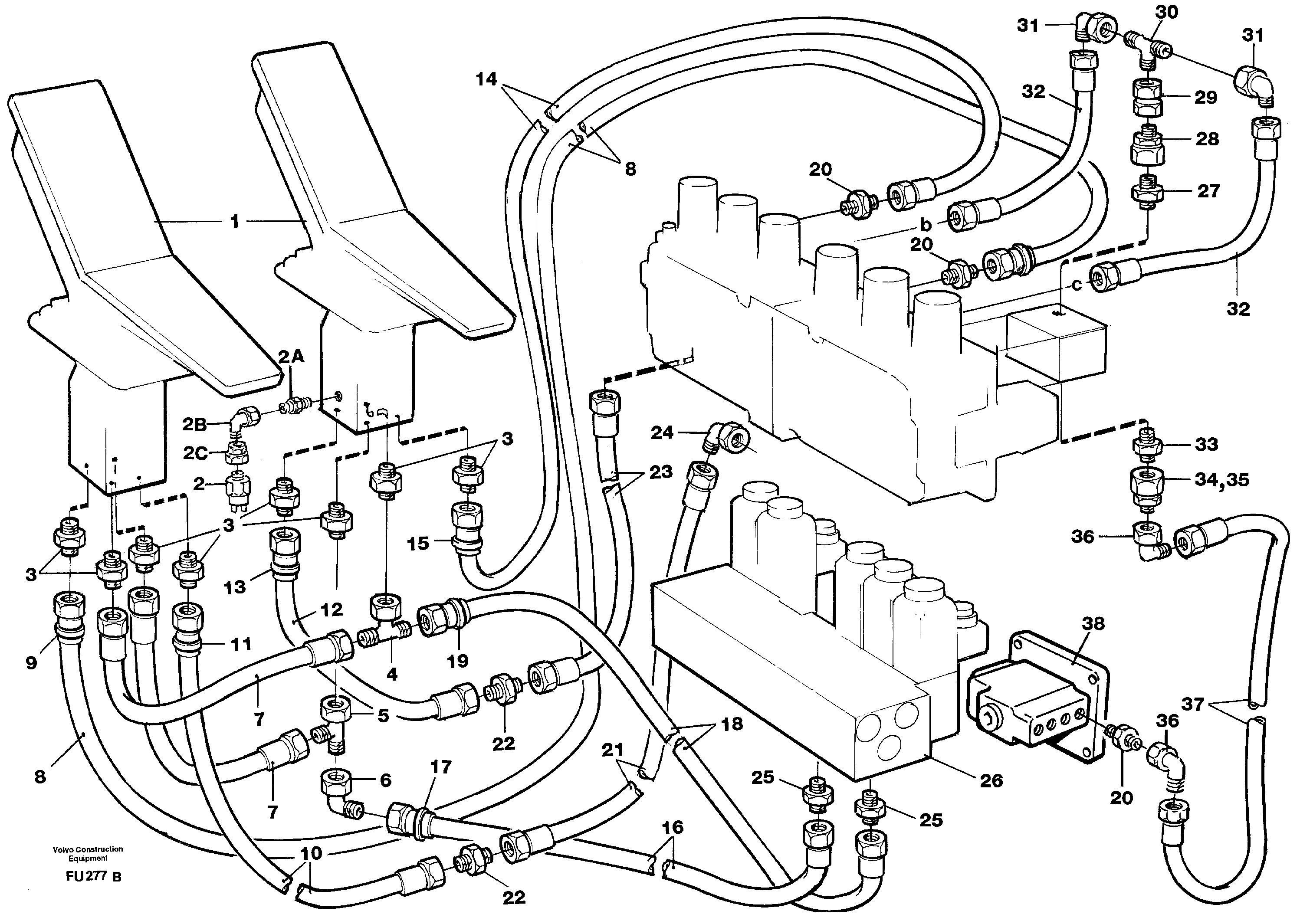 Servohydraulik, travel  14302024 — volvo parts diagram