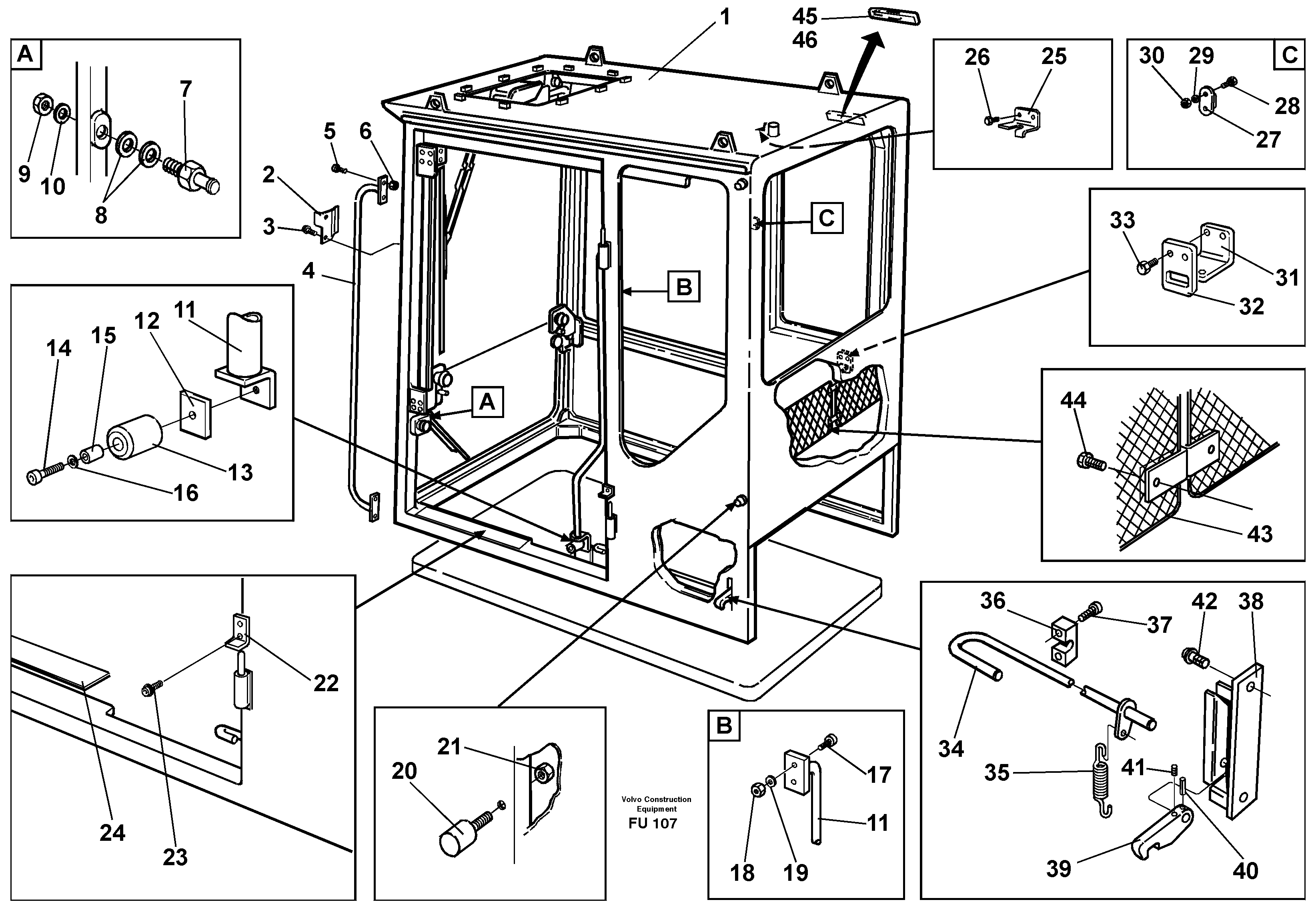 Interior components — volvo parts diagram
