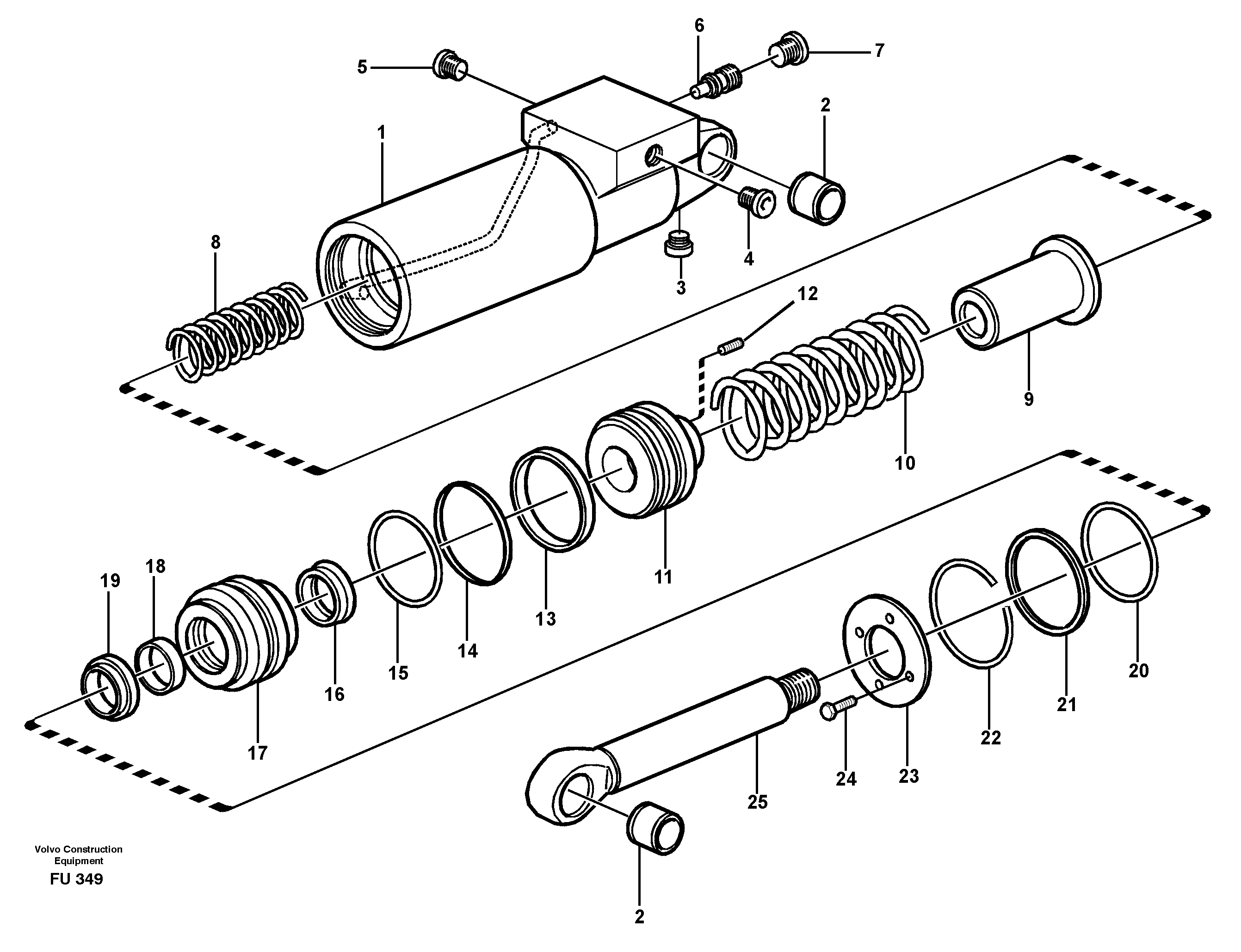Hydraulic cylinder  14302000 — volvo parts diagram