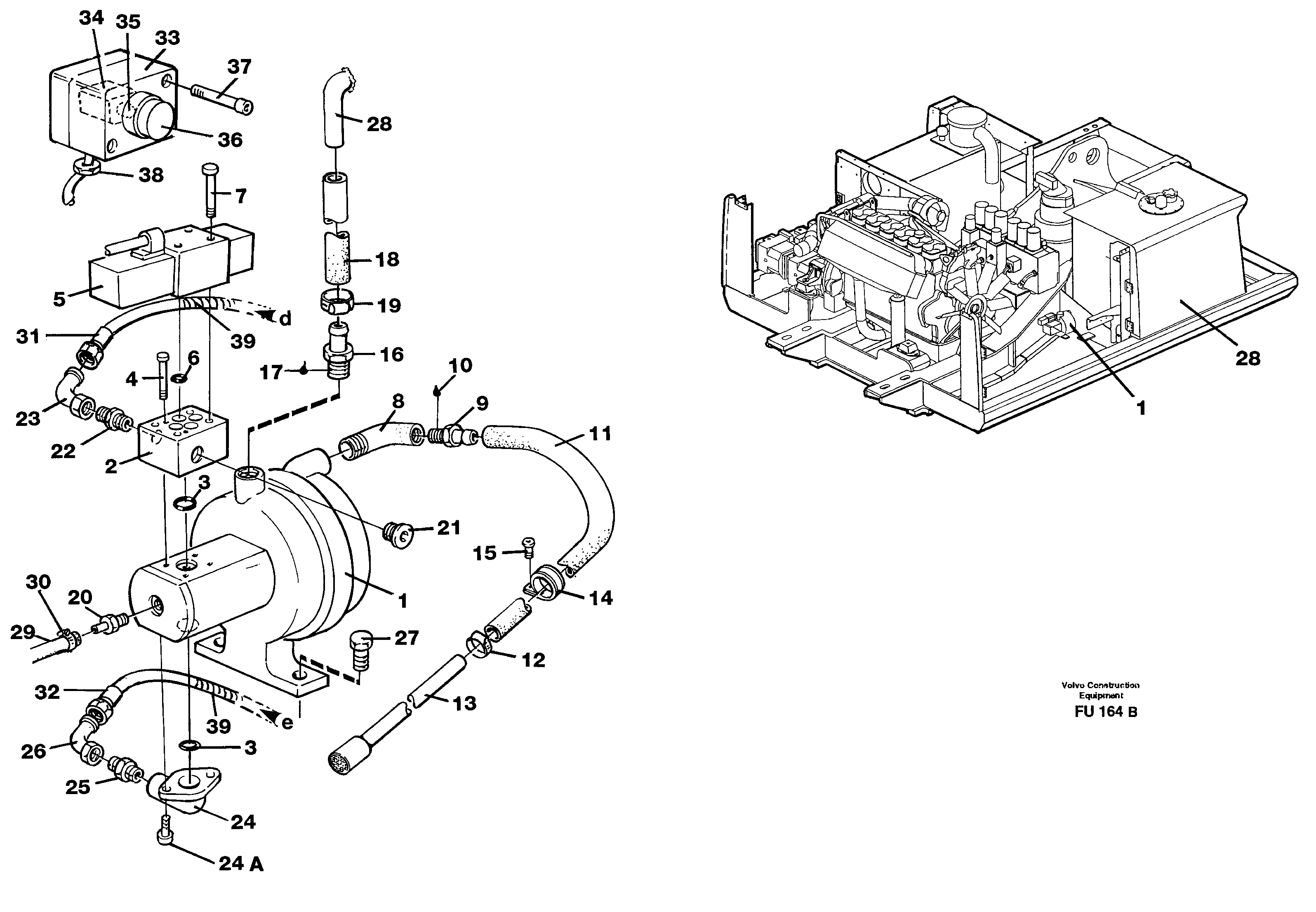Hydraulic system, fuel pump  14302532 — volvo parts diagram