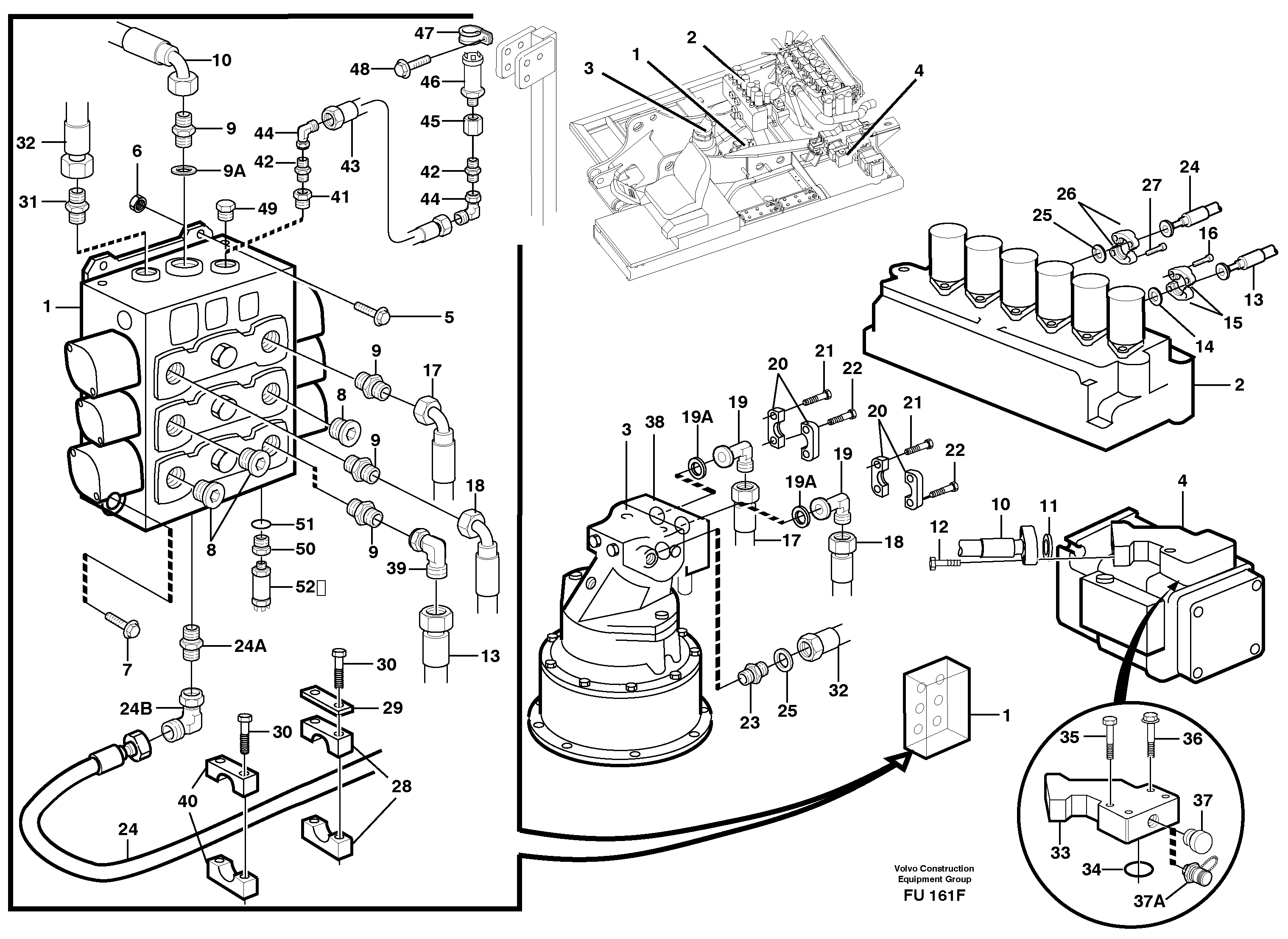Boom swing system — volvo parts diagram