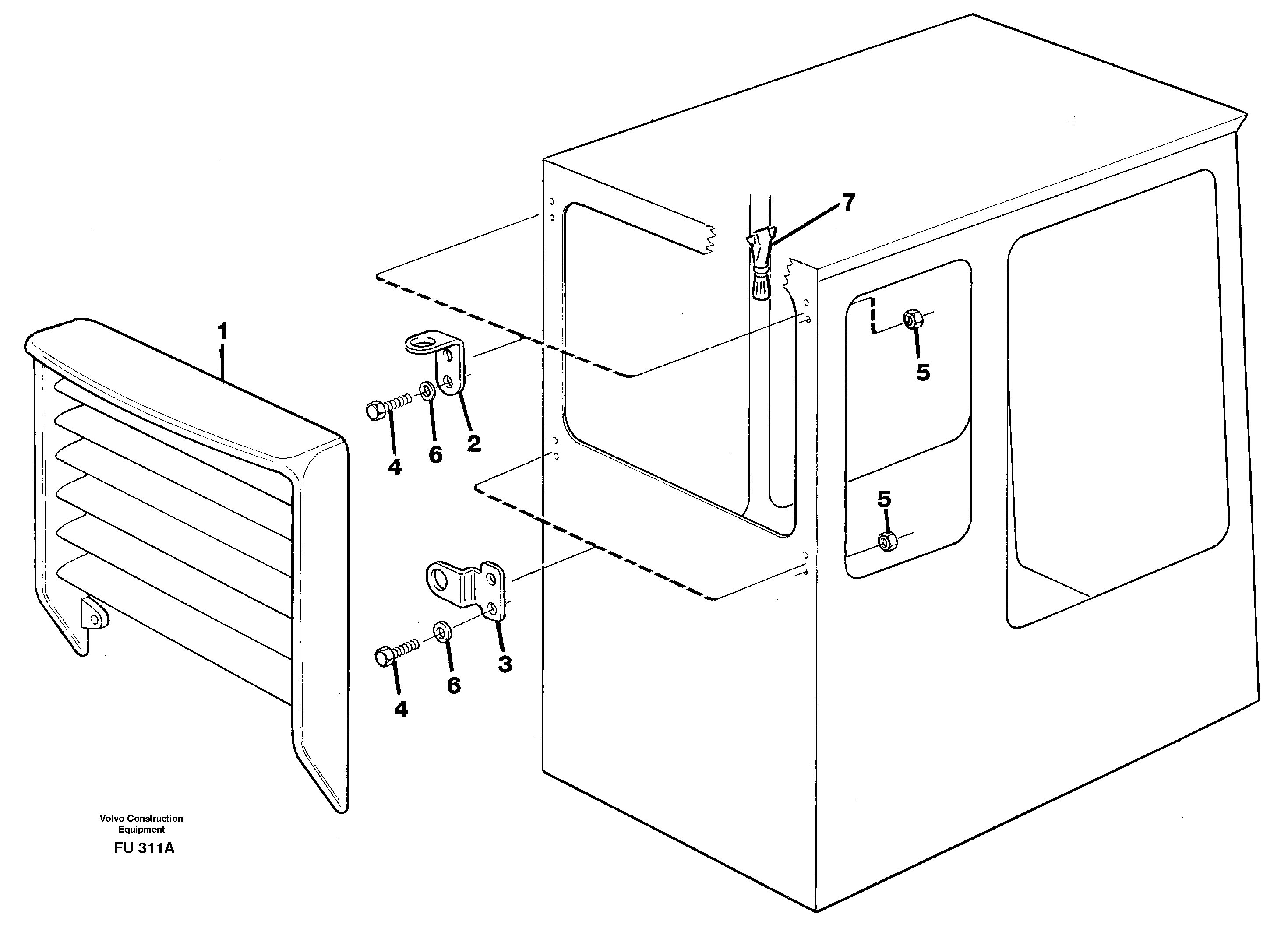 Jalusi, rear window fitting parts  14302041 — volvo parts diagram