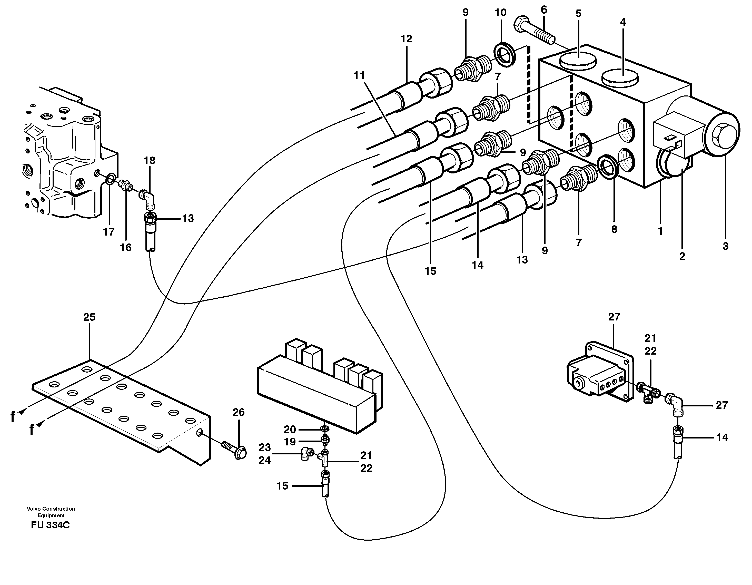 Hydr. quick fit equipm. on super structure  14302341 — volvo parts diagram